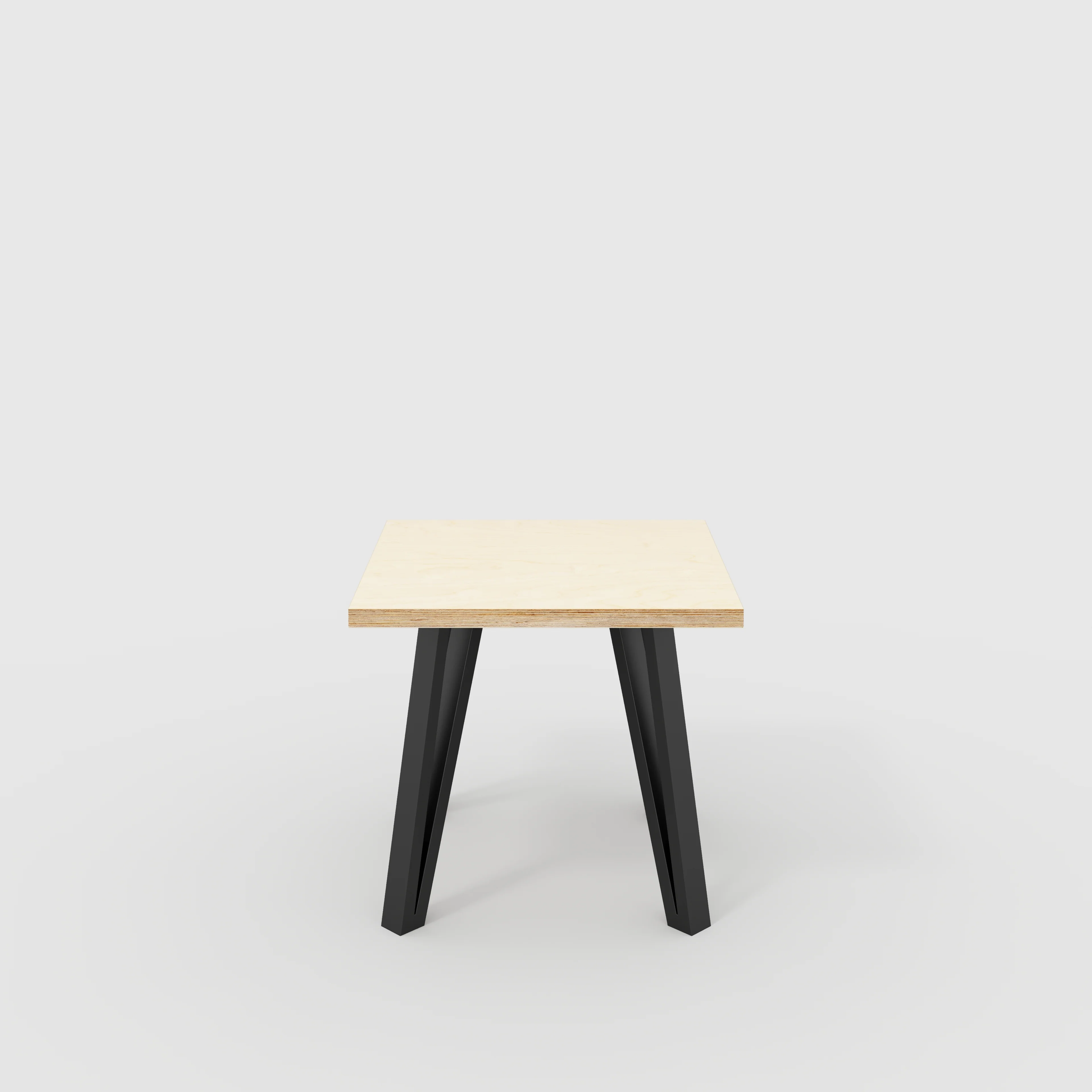 Plywood Side Table with Black Box Hairpin Legs - Plywood Birch - 500(w) x 500(d) x 425(h)