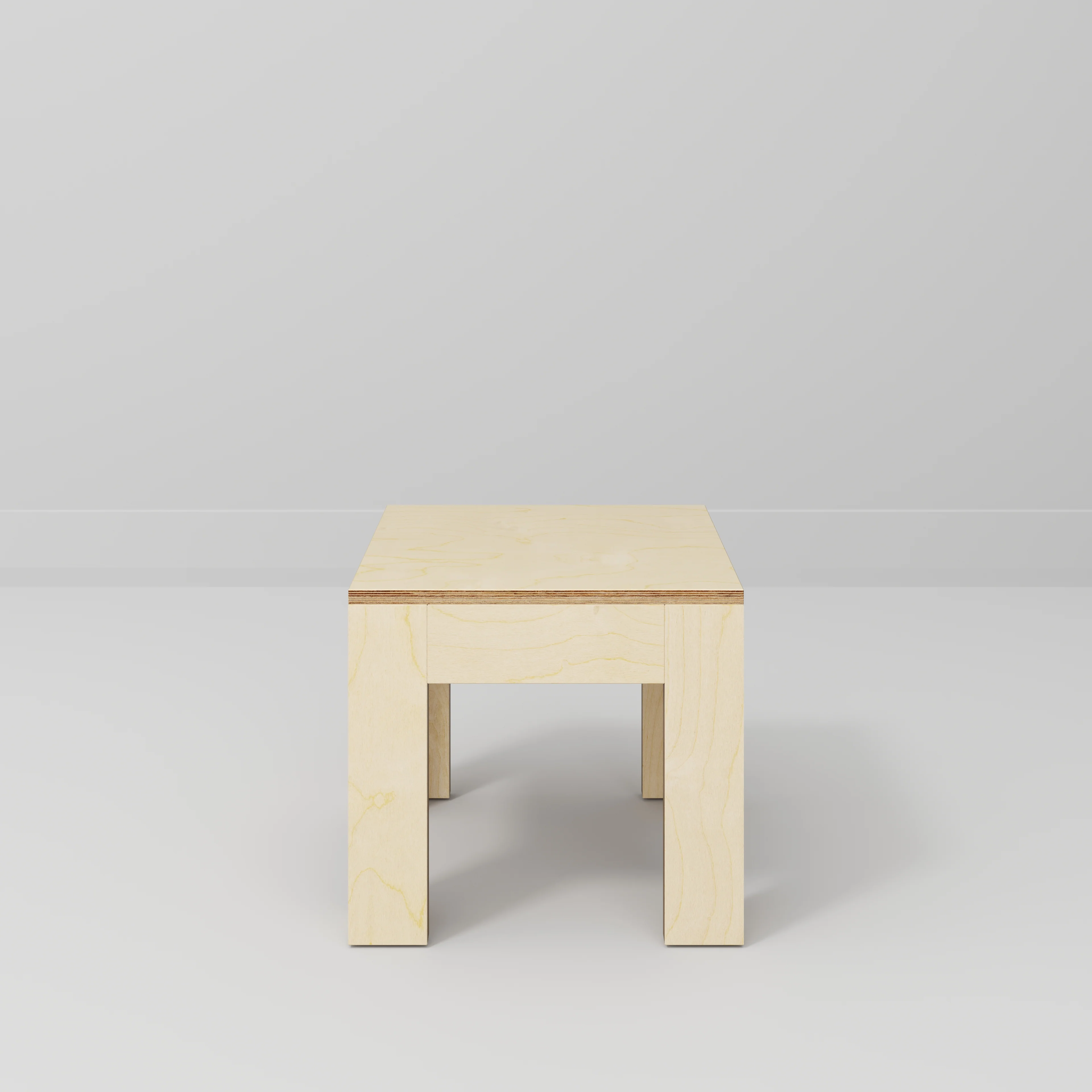 Plywood Side Table with Solid Frame - Plywood Birch - 500(w) x 500(d) x 450(h) - Image 2