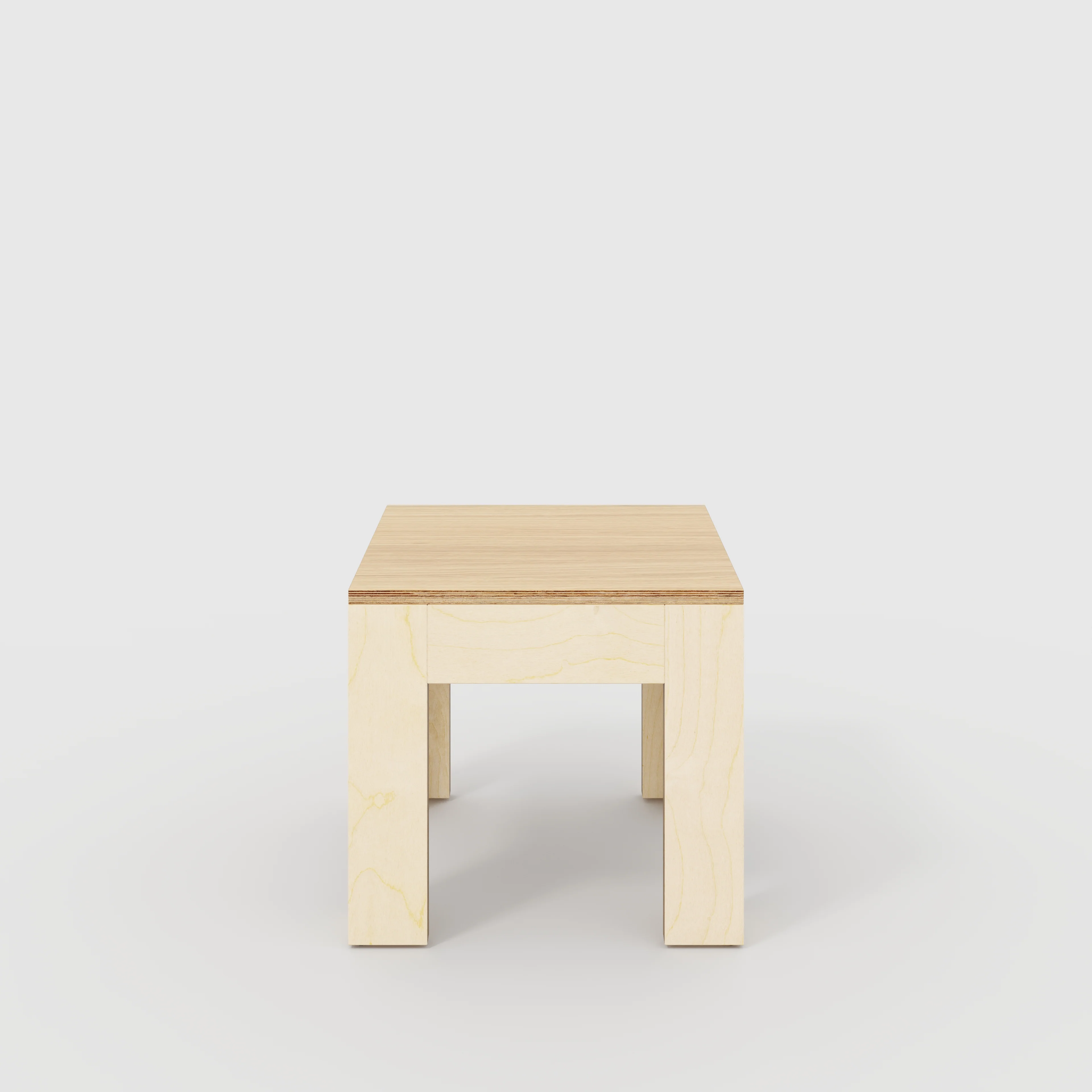 Plywood Side Table with Solid Frame - Plywood Oak - 500(w) x 500(d) x 450(h)