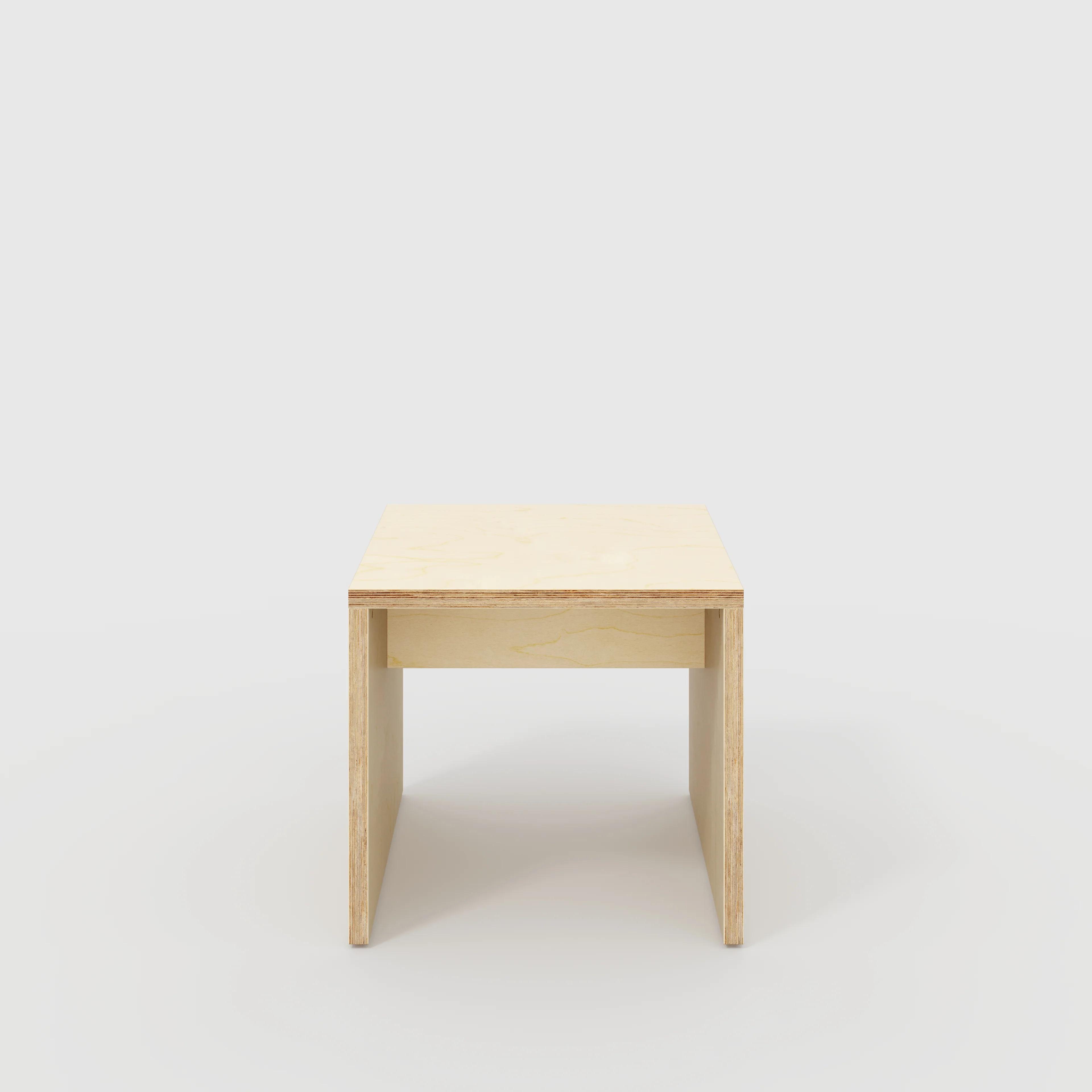Plywood Side Table with Solid Sides - Plywood Birch - 500(w) x 500(d) x 450(h)