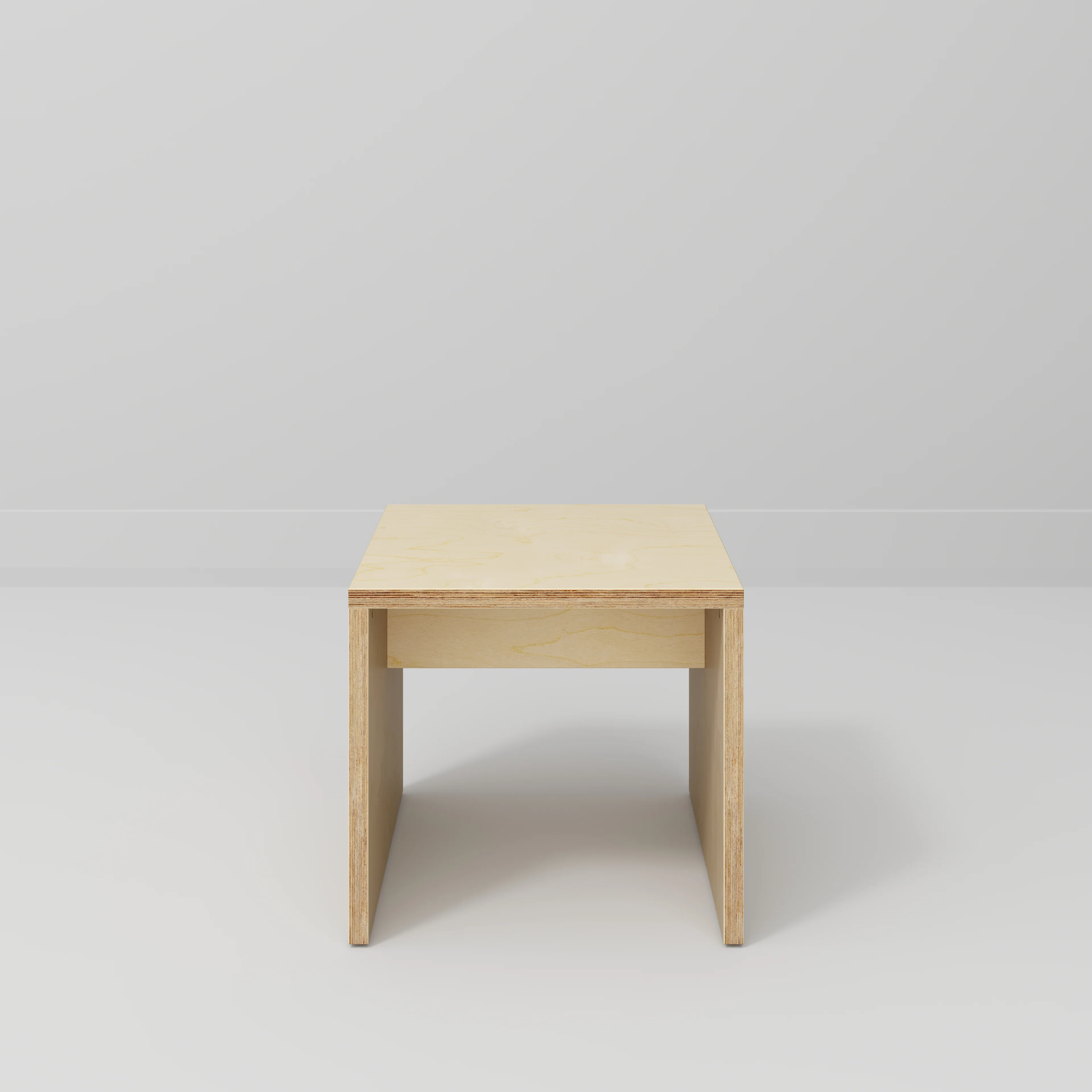 Plywood Side Table with Solid Sides - Plywood Birch - 500(w) x 500(d) x 450(h) - Image 2