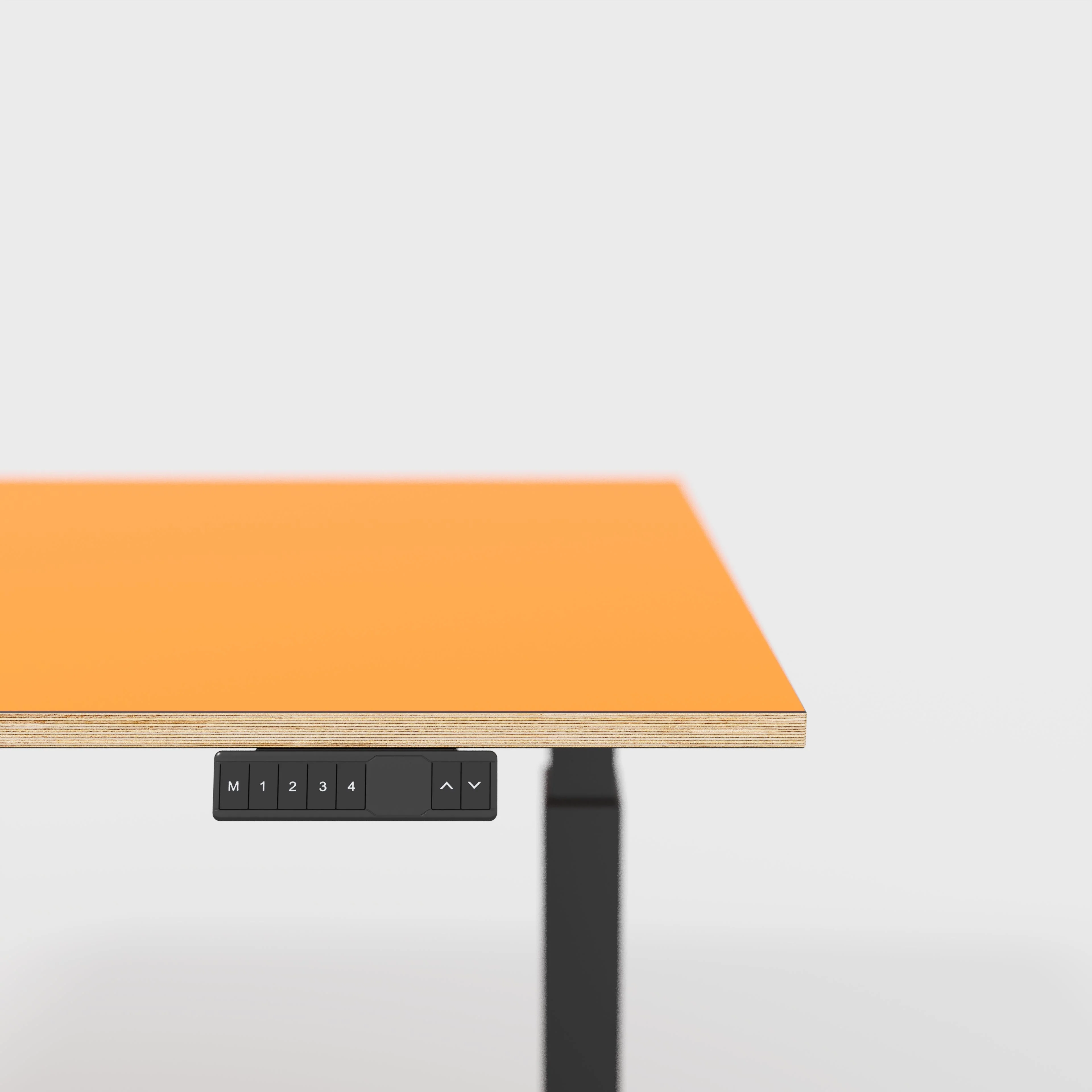Plywood Sit Stand Desk with Black Frame - Formica Levante Orange - 1600(w) x 800(d) - Image 4