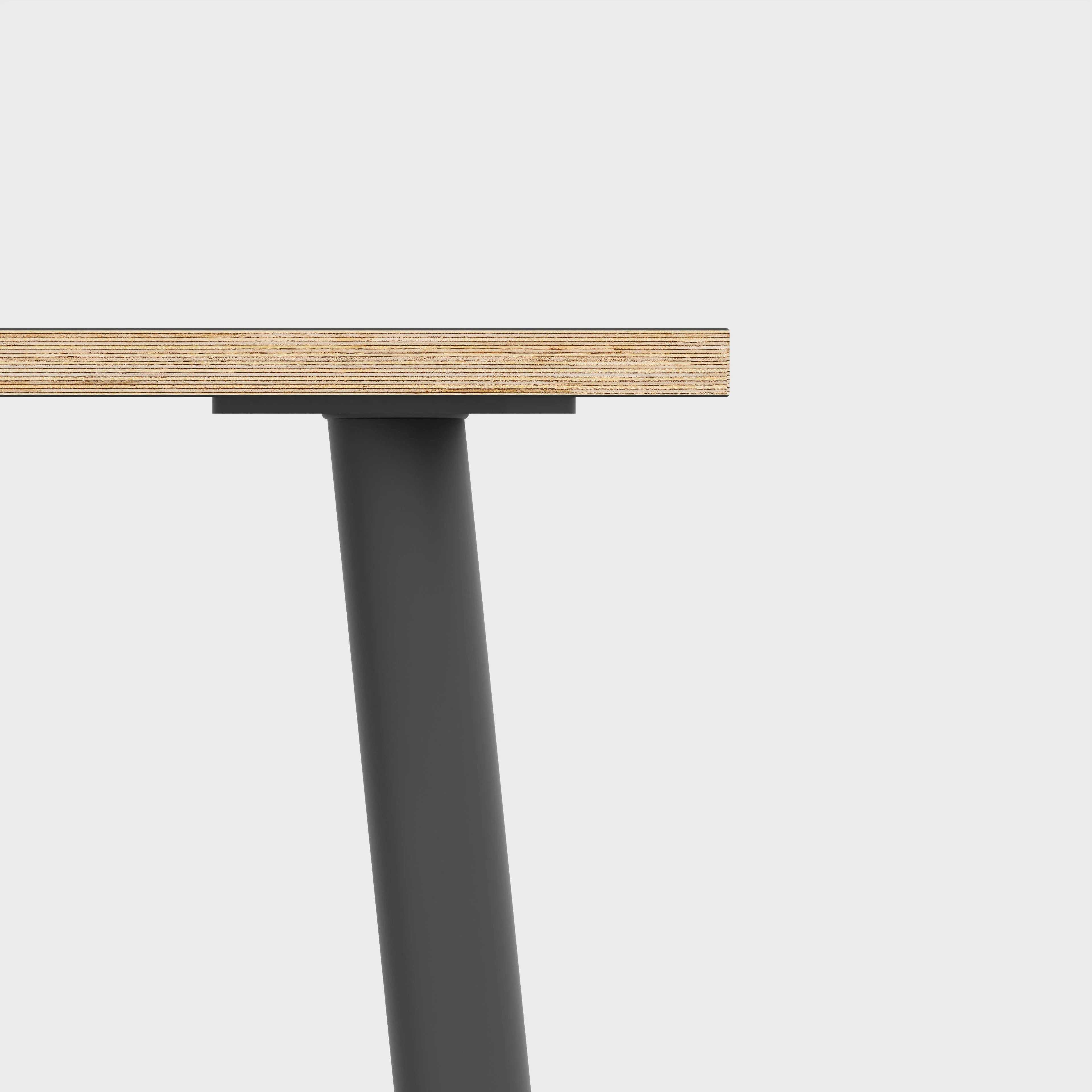 Plywood Table with Black Round Single Pin Legs - Plywood Oak - 1600(w) x 800(d) x 735(h) - Image 4
