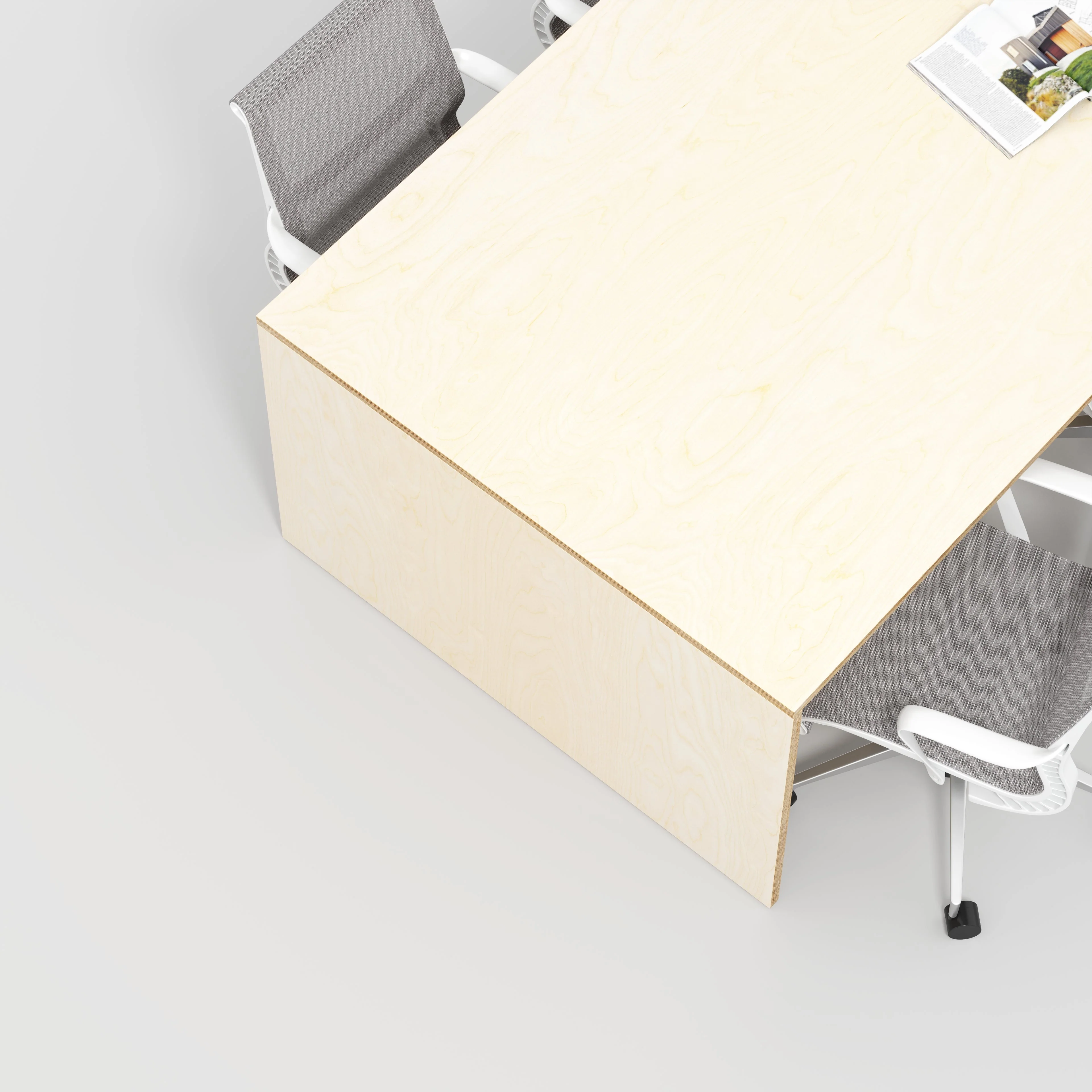 Plywood Table with Solid Sides - Plywood Birch - 5600(w) x 1000(d) x 750(h) - Image 3
