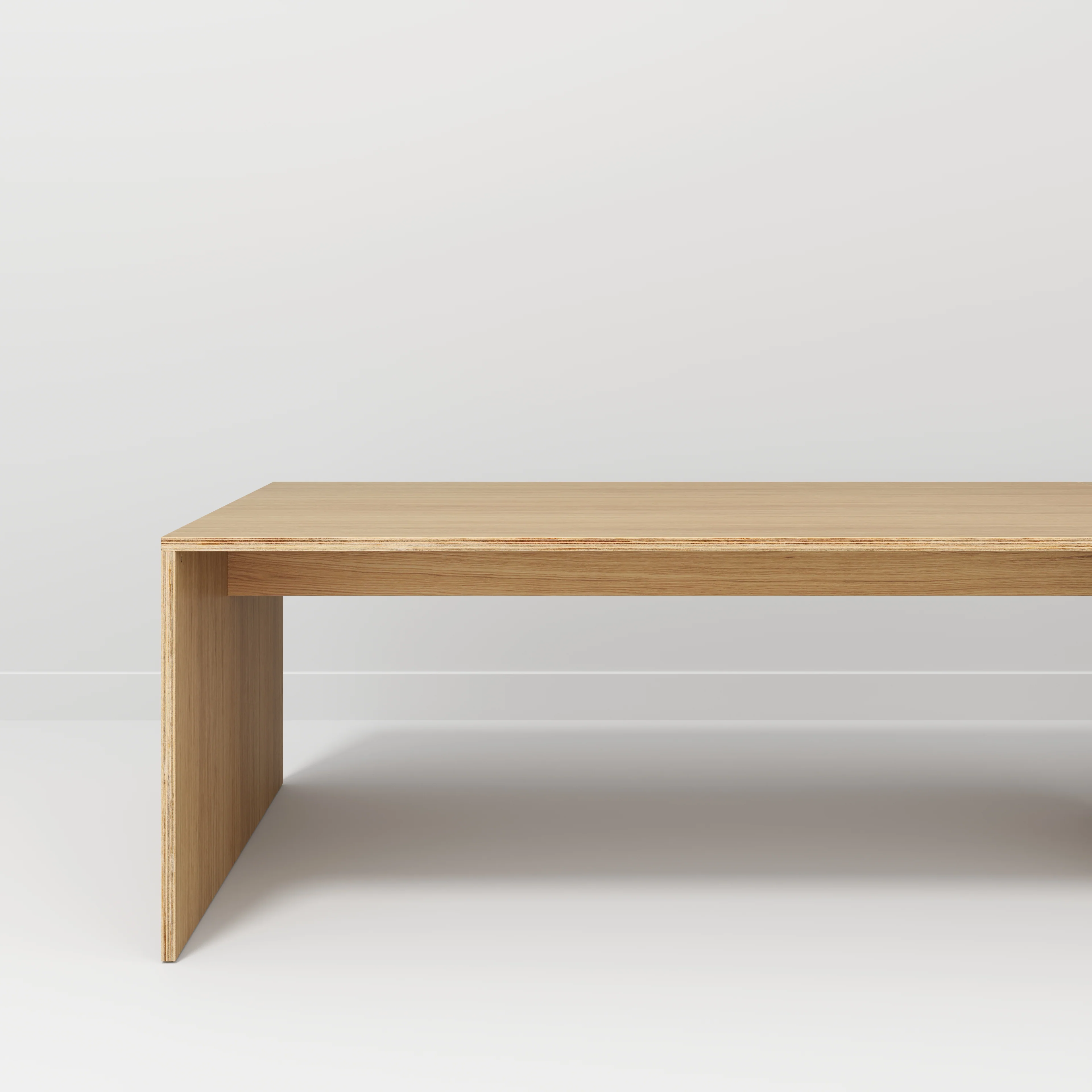 Plywood Table with Solid Sides - Plywood Oak - 4000(w) x 1000(d) x 750(h) - Image 2