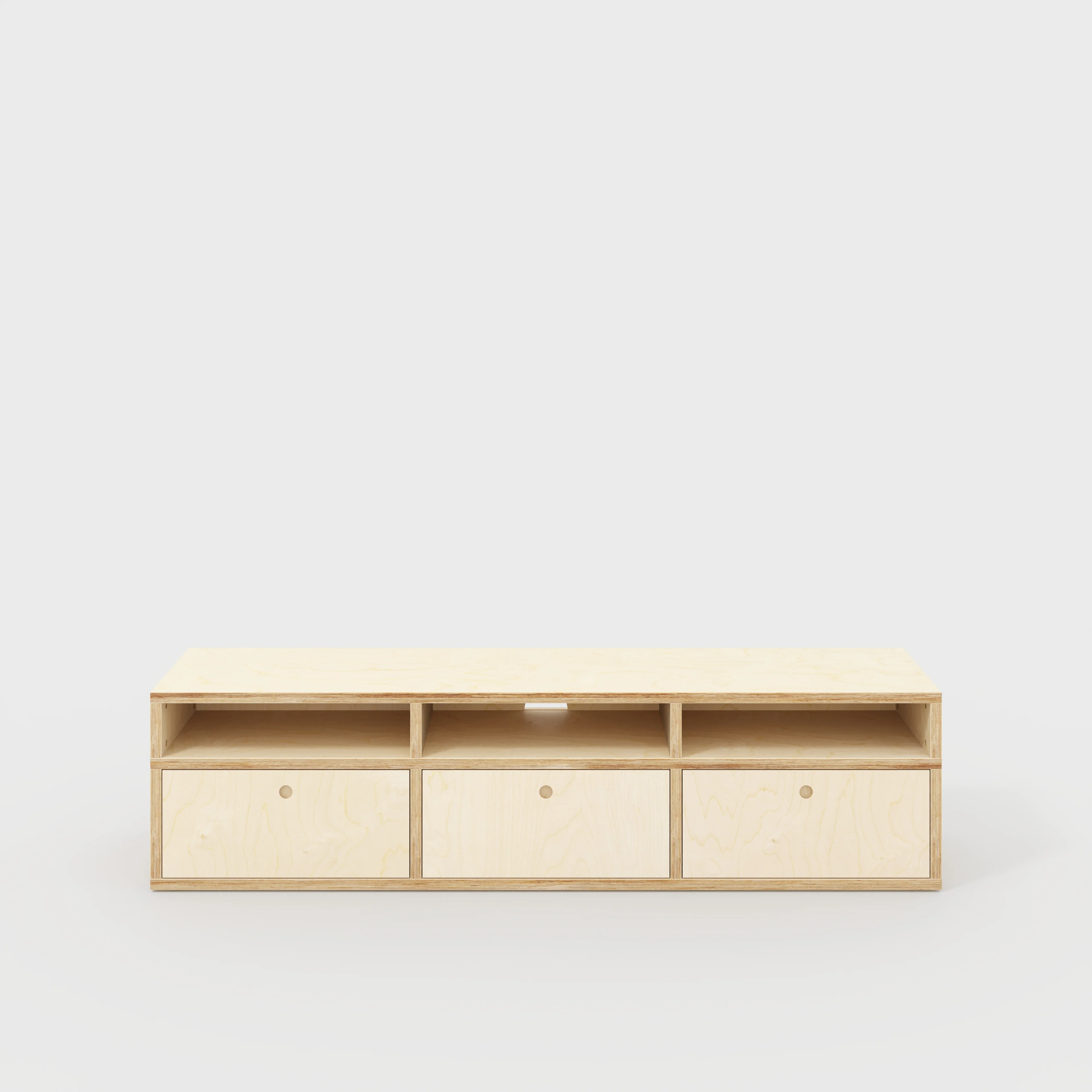 Plywood TV Entertainment Unit - Type 2 - Plywood Birch - 1800(w) x 400(d) x 450(h)