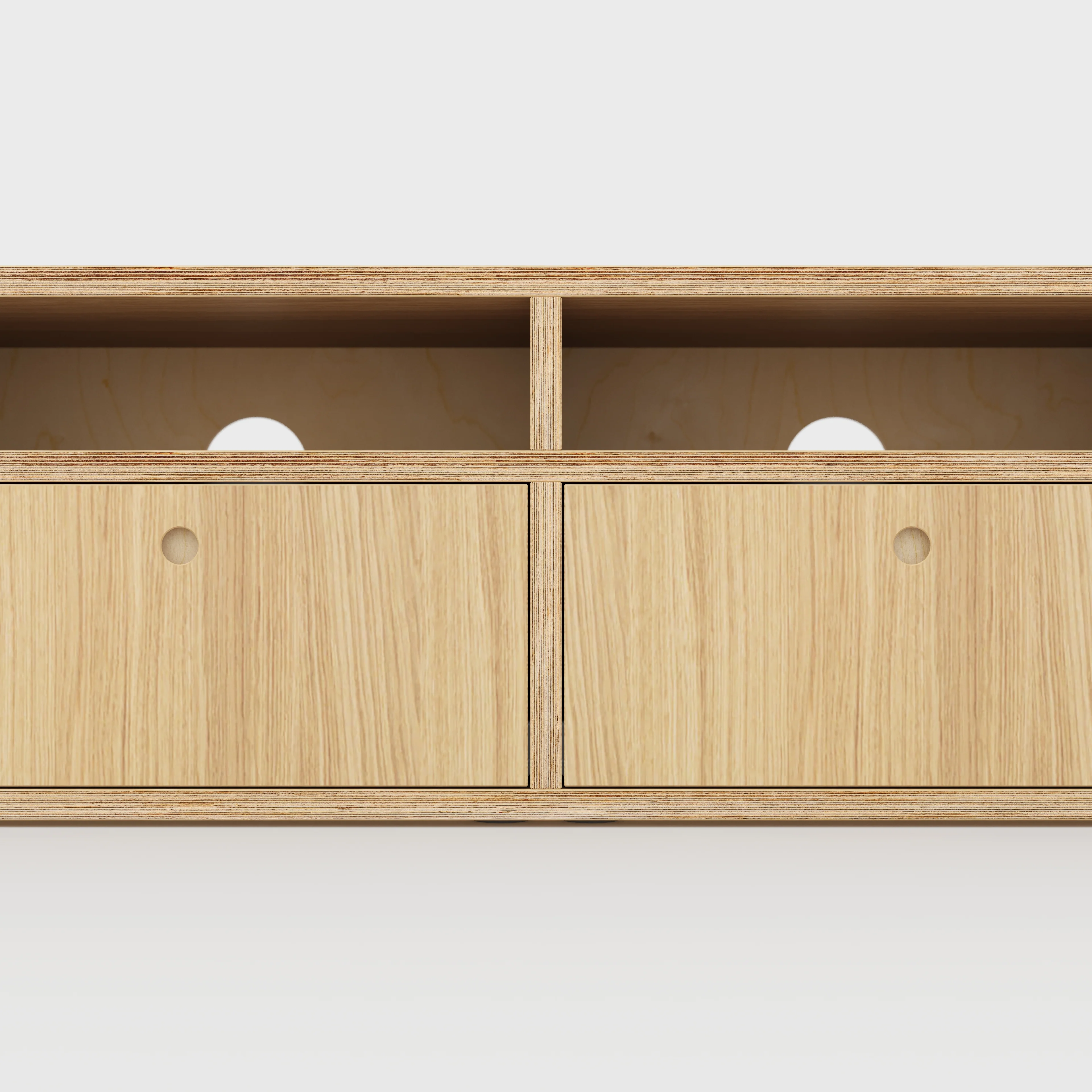 Plywood TV Entertainment Unit - Type 2 - Plywood Oak - 1200(w) x 400(d) x 450(h) - Image 4