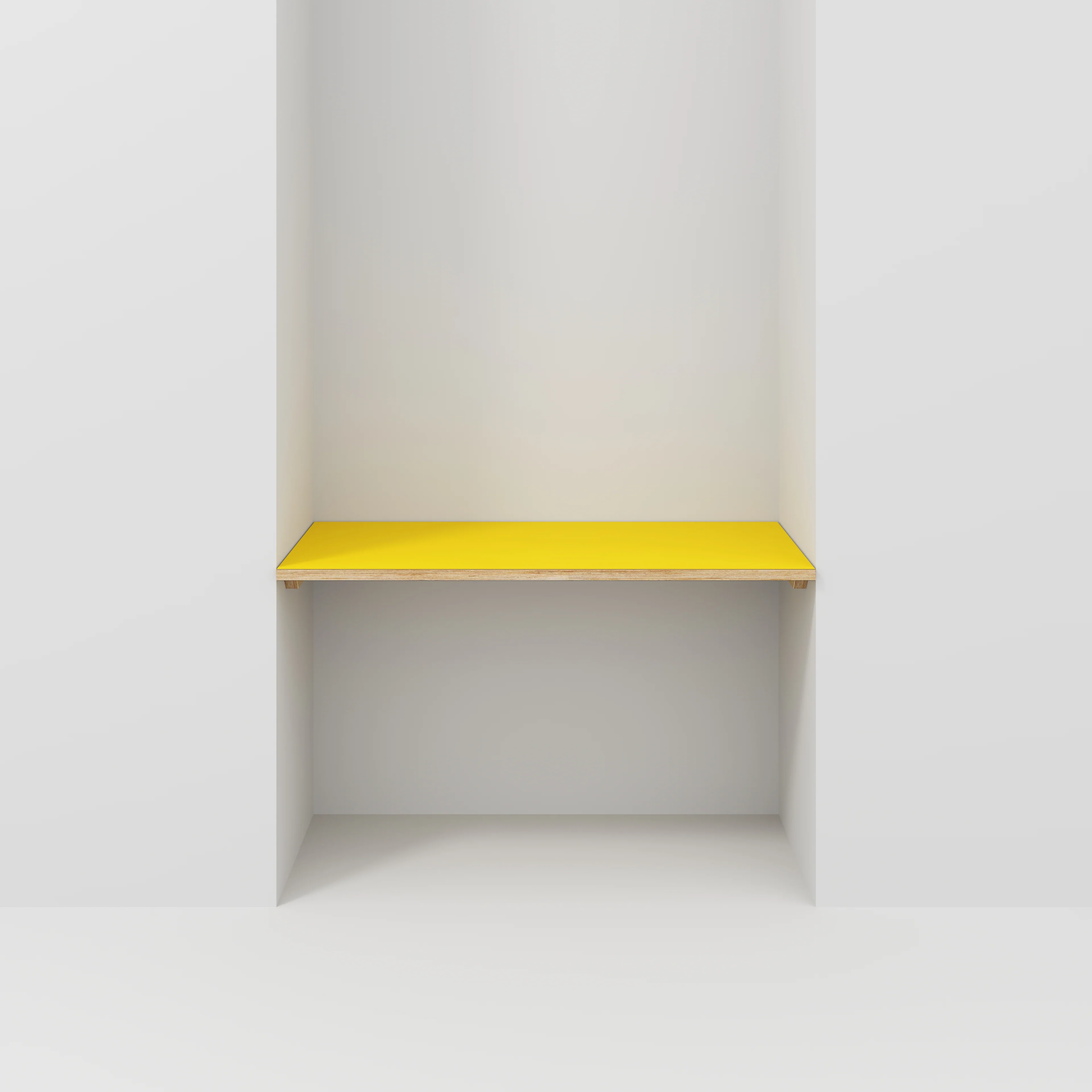 Plywood Wall Desk with Battens - Formica Chrome Yellow - 1200(w) x 600(d)