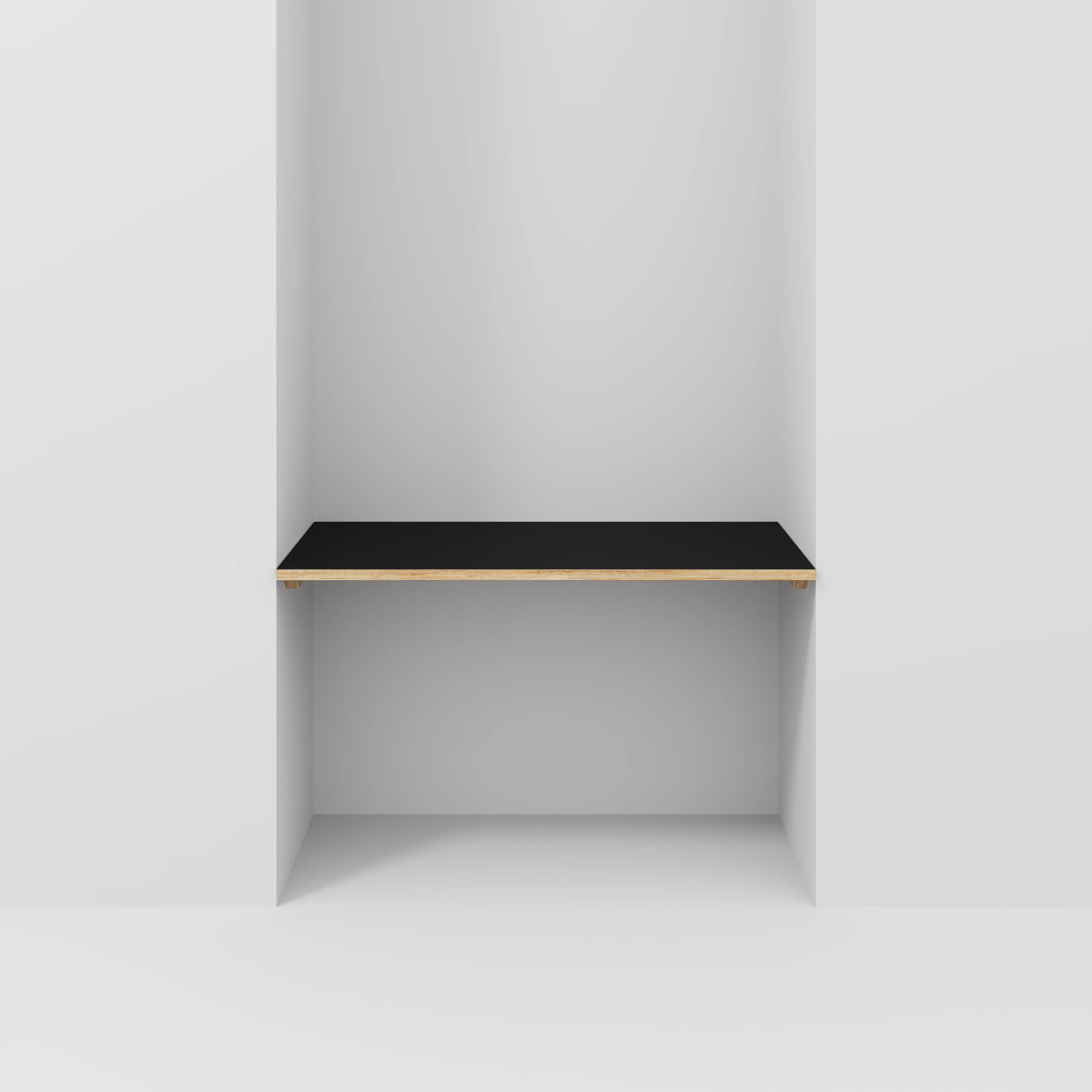 Plywood Wall Desk with Battens - Formica Diamond Black - 1200(w) x 600(d)