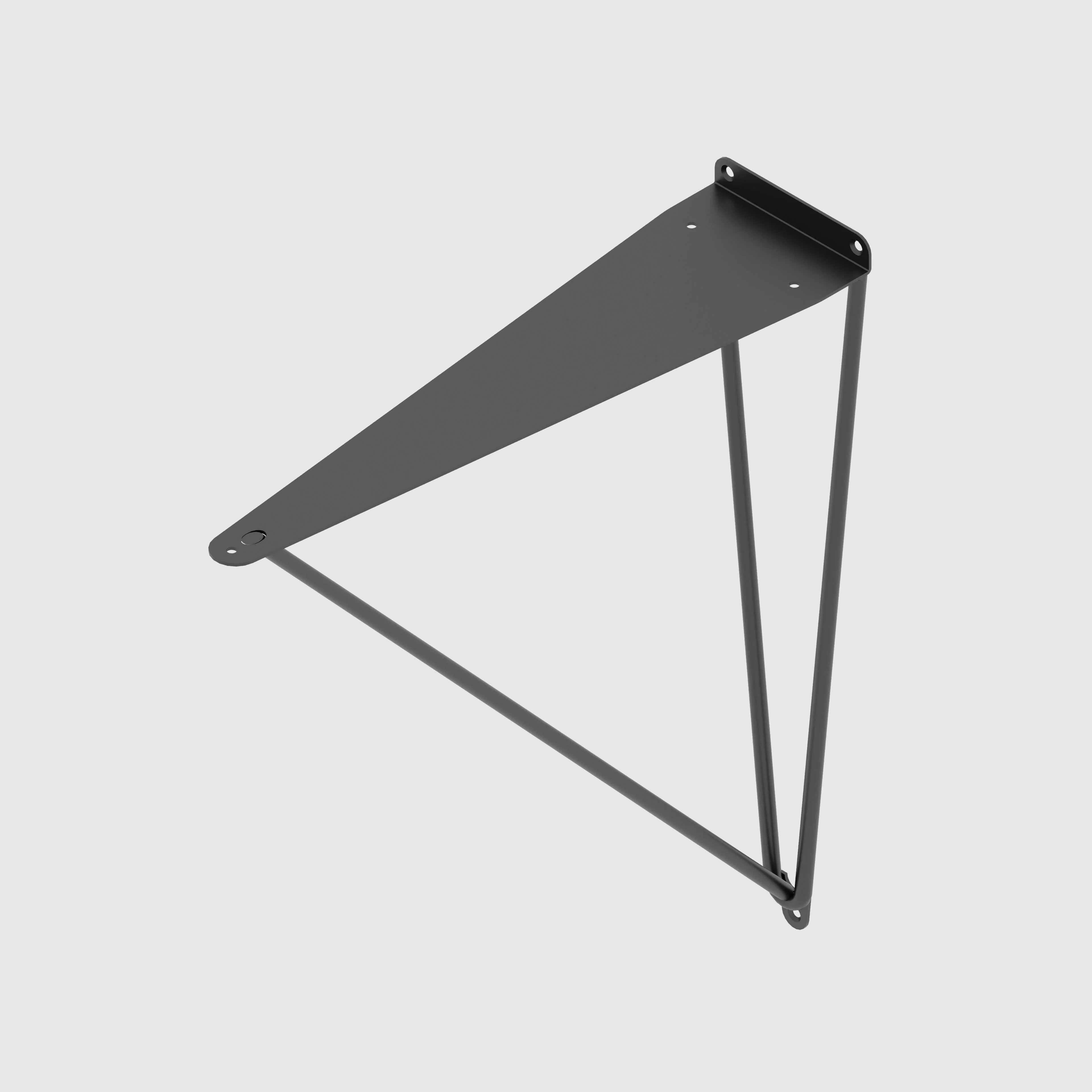 Plywood Wall Desk with Black Prism Brackets - Formica Diamond Black - 1200(w) x 600(d) - Image 4