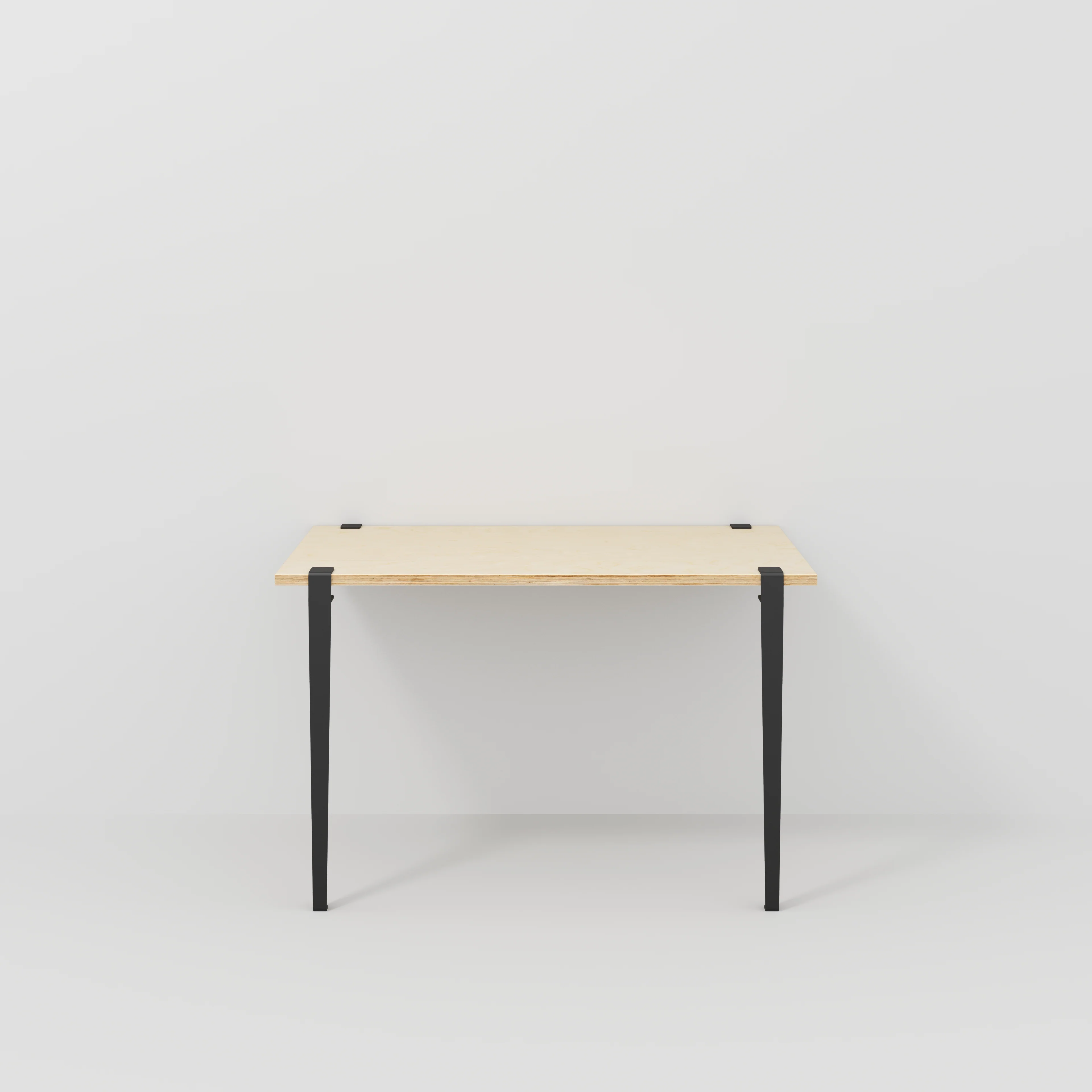 Plywood Wall Desk with Black Tiptoe Legs and Tiptoe Wall Brackets - Plywood Birch - 1200(w) x 600(d) x 750(h)
