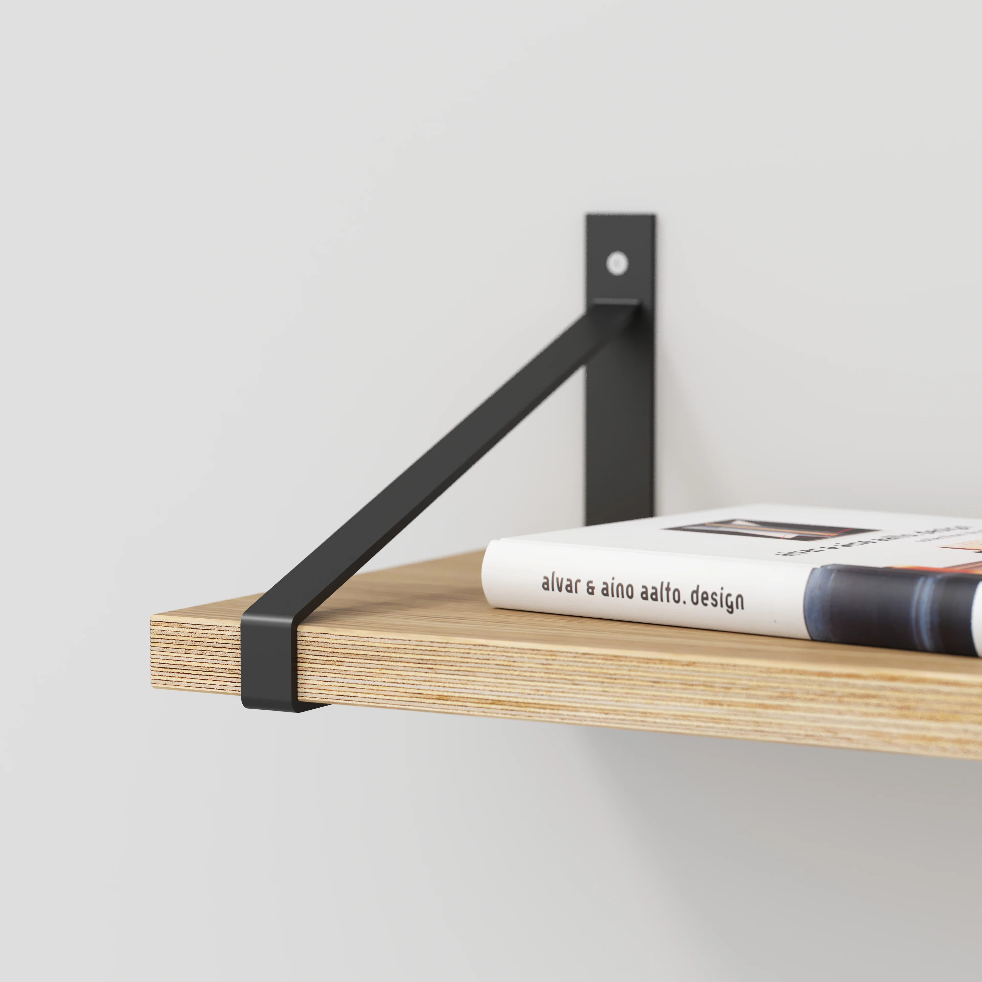 Plywood Wall Shelf with Suspense Brackets - Plywood Oak - 1200(w) x 260(d) - Image 4