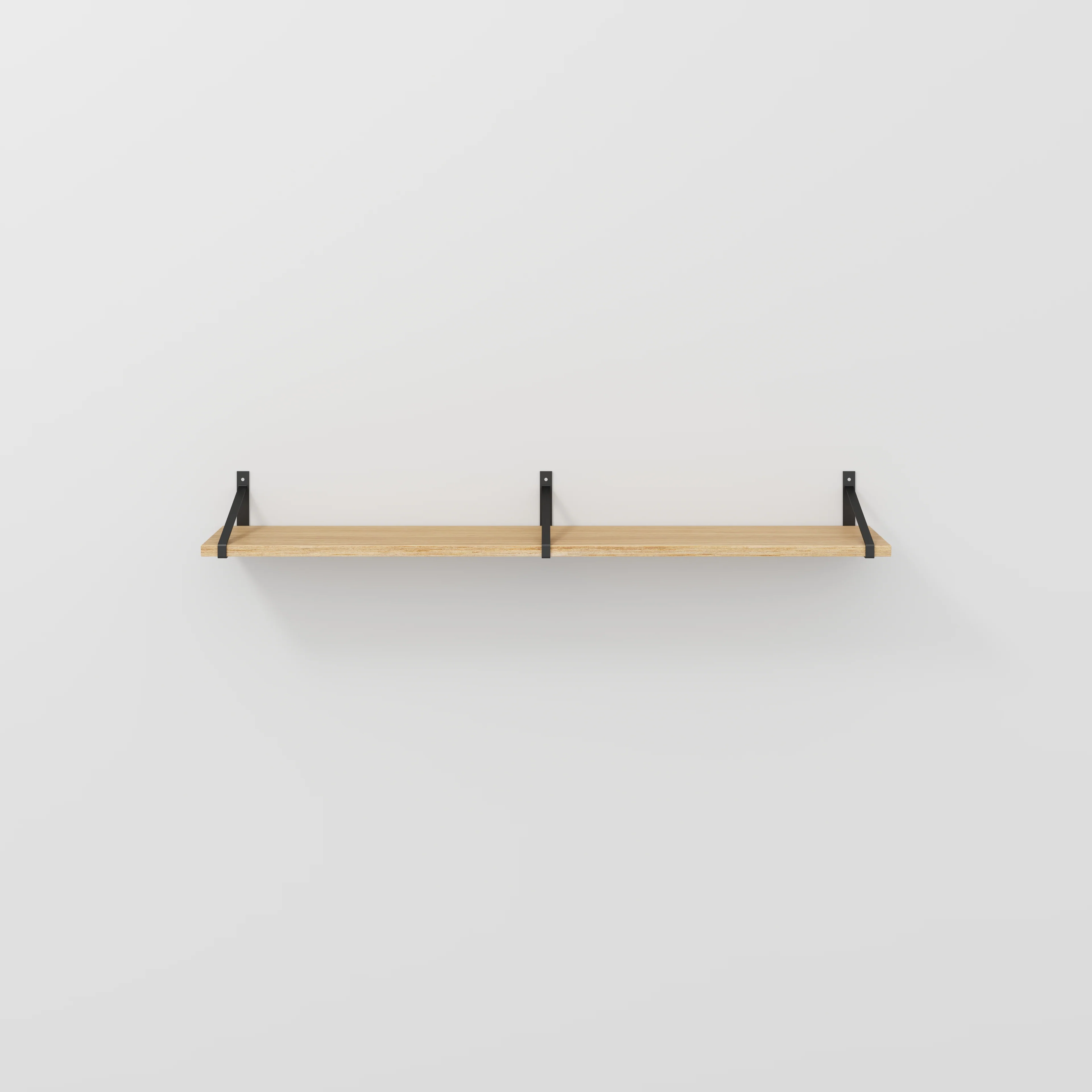 Plywood Wall Shelf with Suspense Brackets - Plywood Oak - 1600(w) x 260(d)