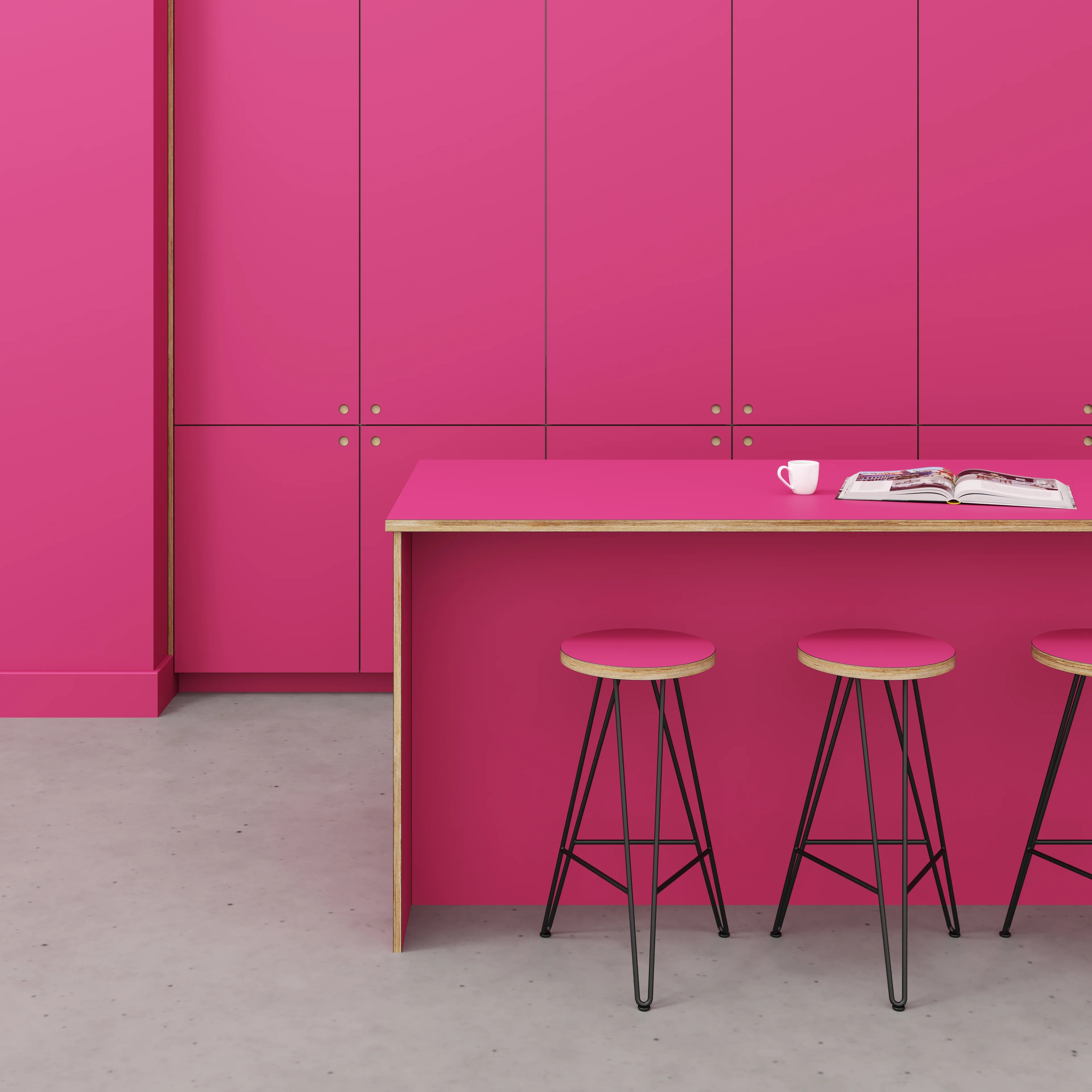 Plywood Worktop - Formica Juicy Pink - 2400(w) x 900(d) - Image 2