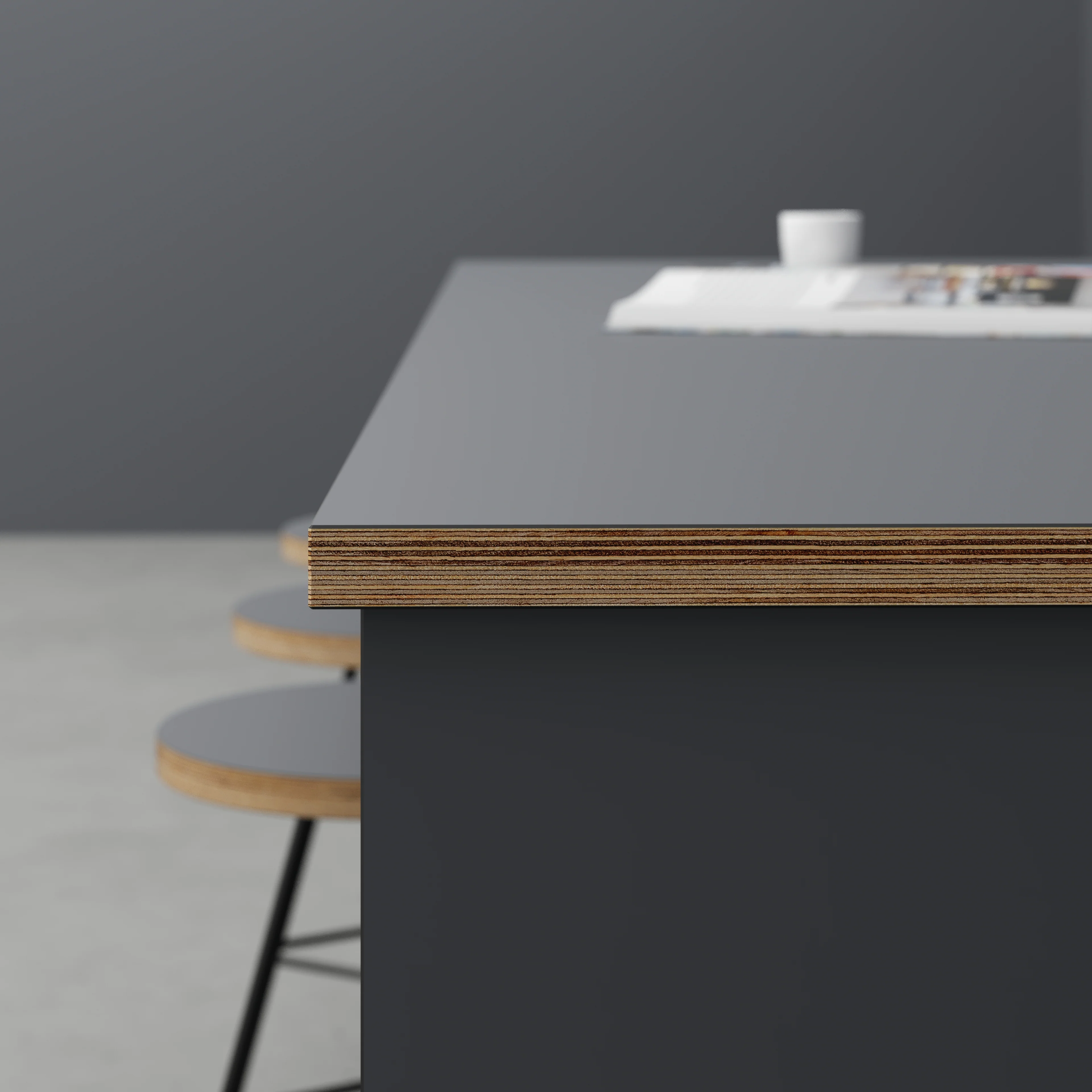 Plywood Worktop - Formica Tornado Grey - 2400(w) x 900(d) - Image 3