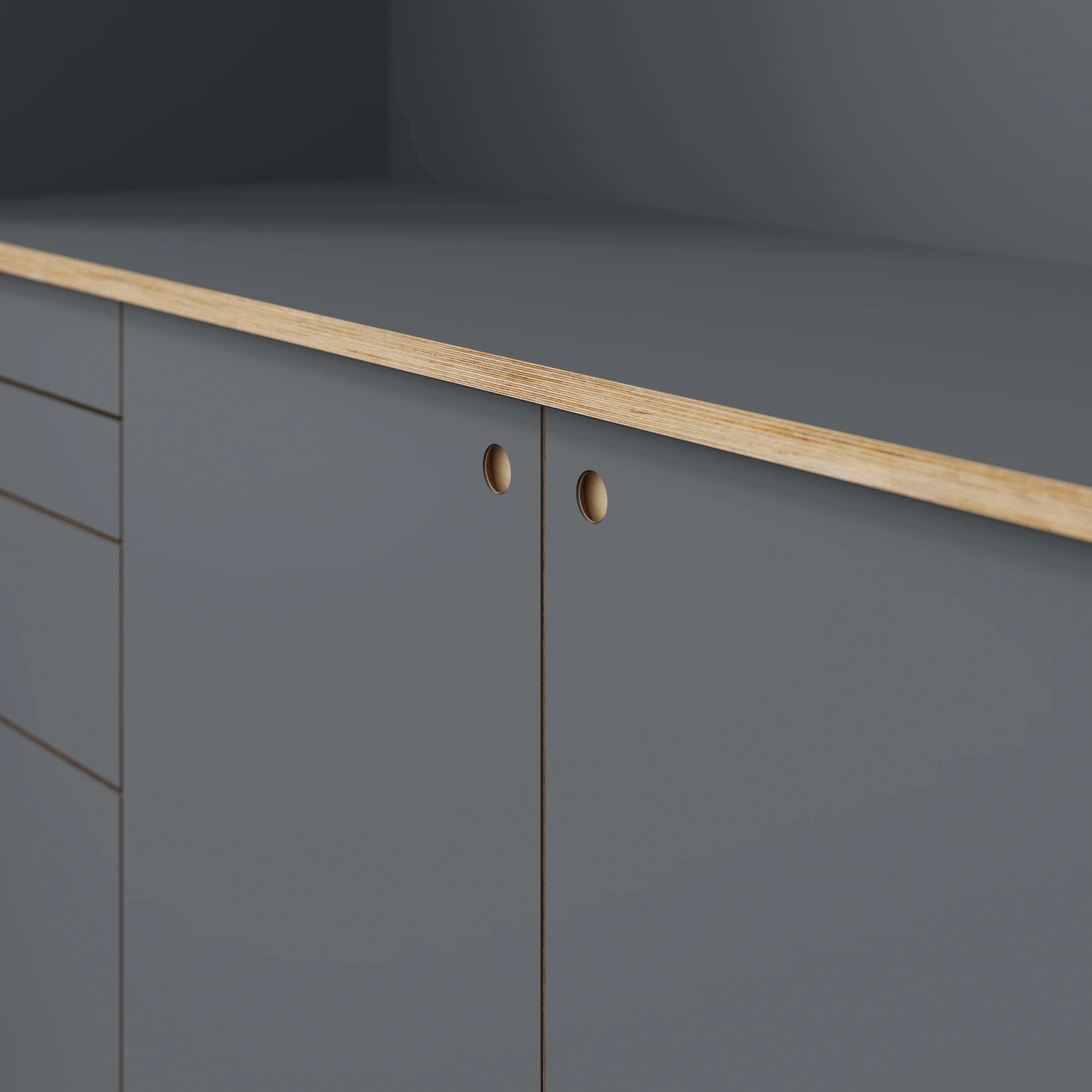 Plywood Worktop - Formica Tornado Grey - 3000(w) x 635(d) - Image 3