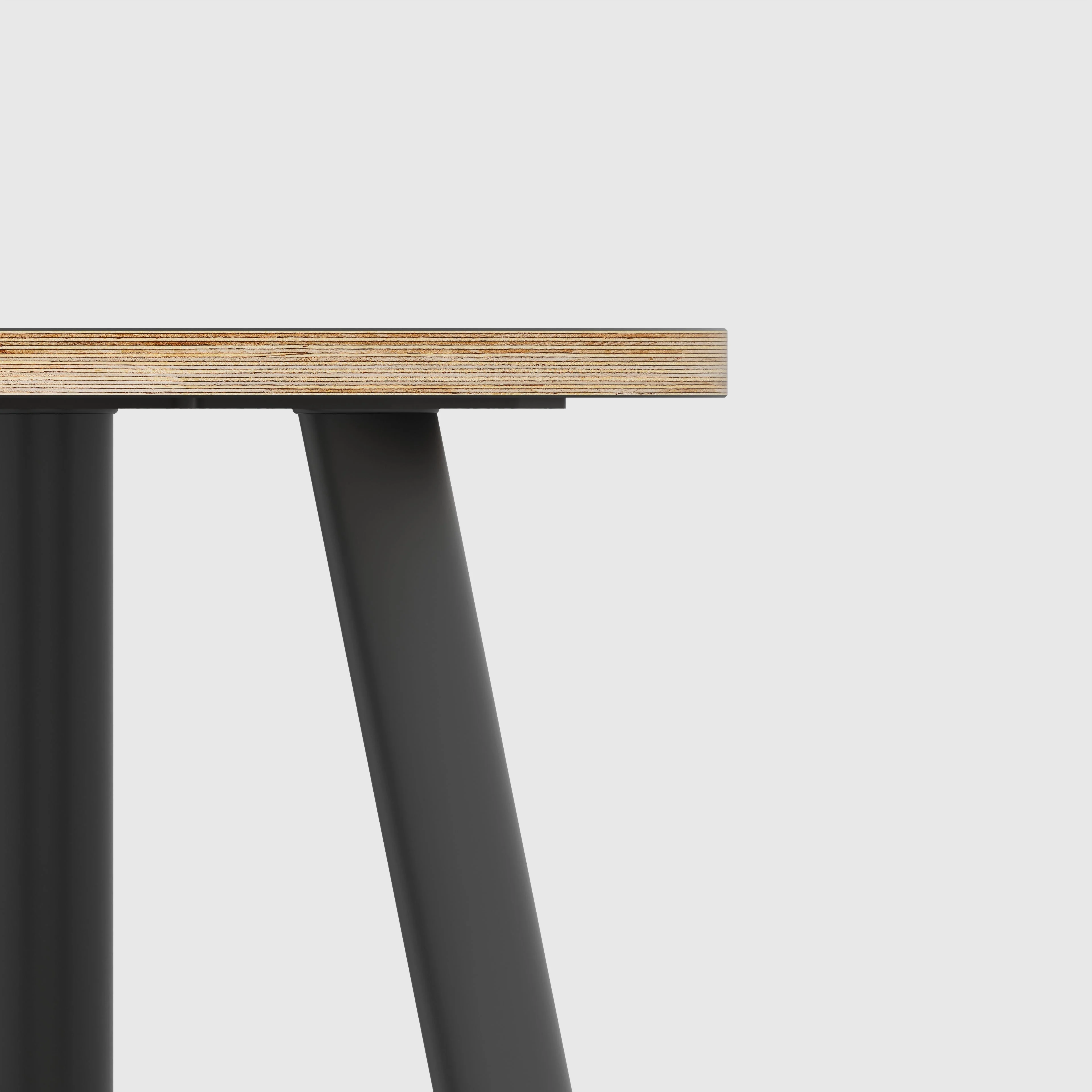 Plywood Round Side Table with Black Round Single Pin Legs - Formica Levante Orange - 500(w) x 500(d) x 425(h) - Image 4