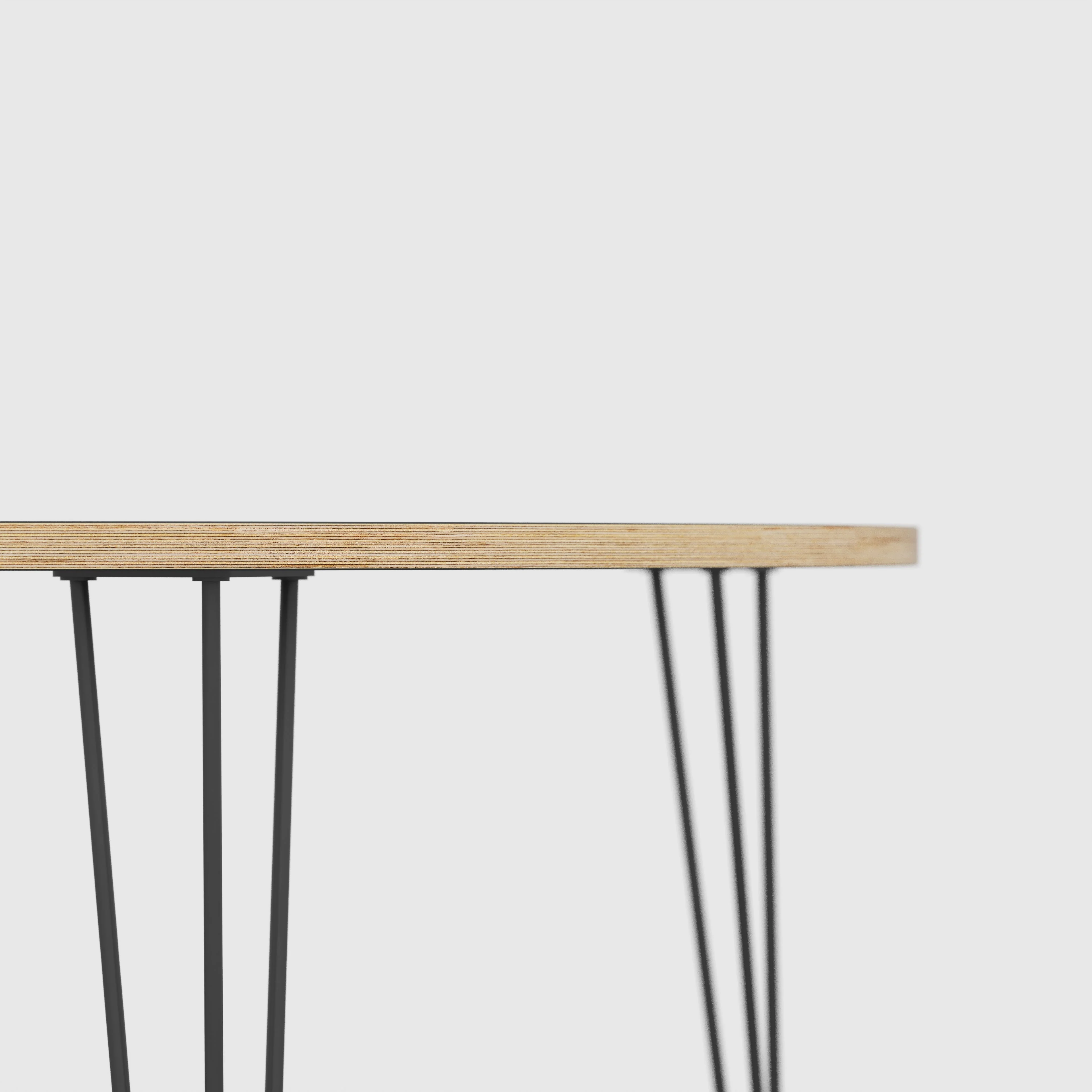 Plywood Round Table with Black Hairpin Legs - Formica Chrome Yellow - 1200(dia) x 735(h) - Image 4