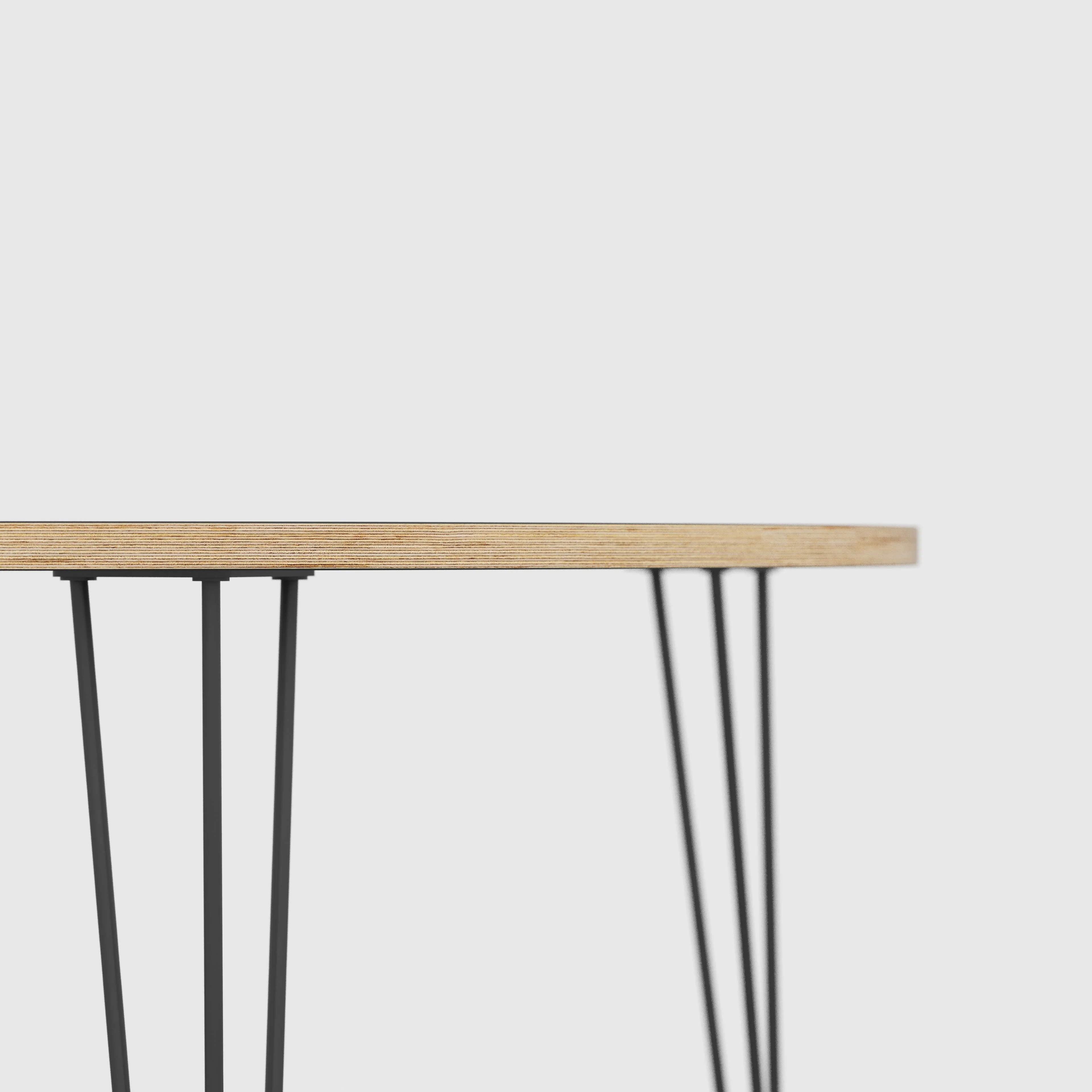 Plywood Round Table with Black Hairpin Legs - Formica Levante Orange - 1200(dia) x 735(h) - Image 4