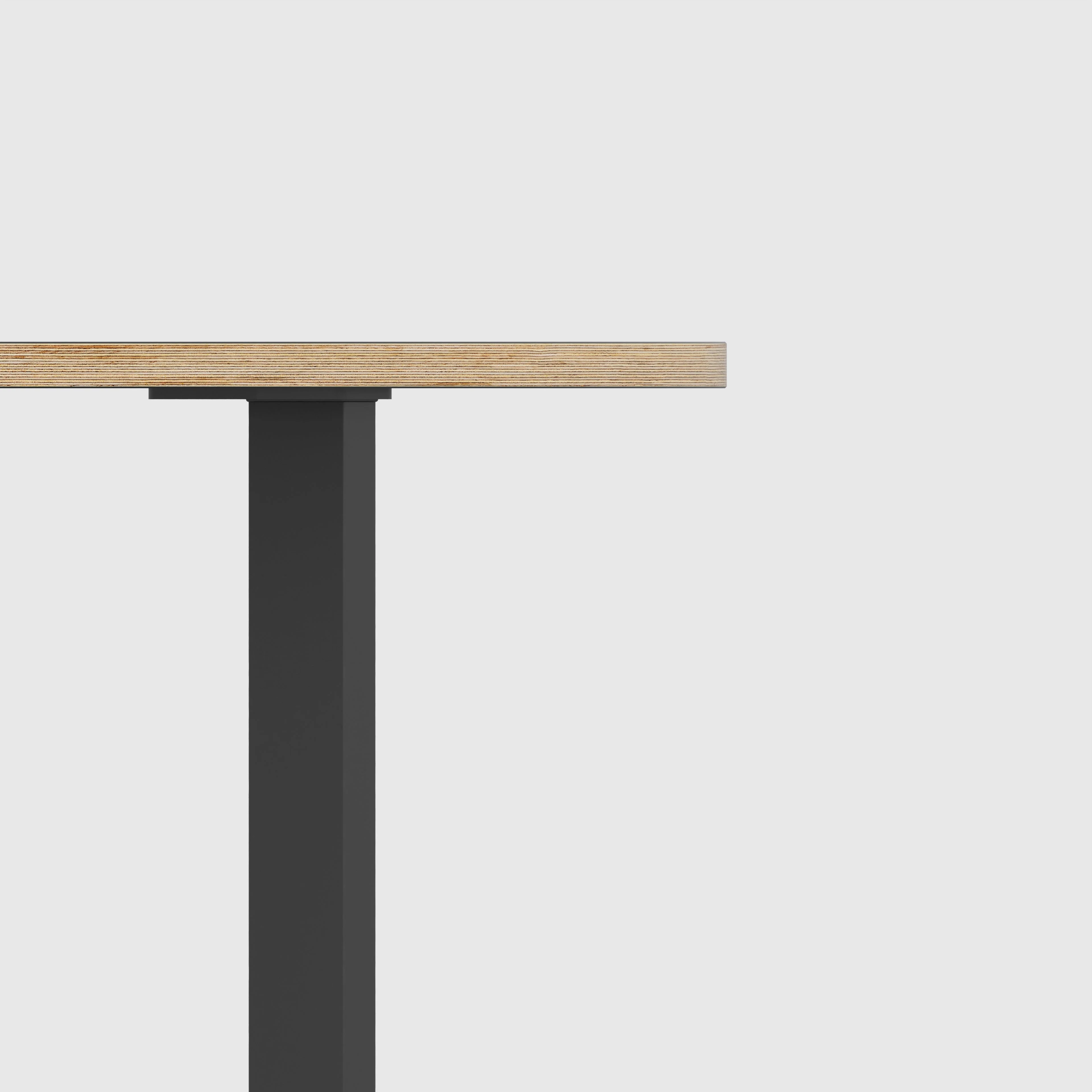 Plywood Round Table with Black Rectangular Single Pin Legs - Formica Night Sea Blue - 1200(dia) x 735(h) - Image 4