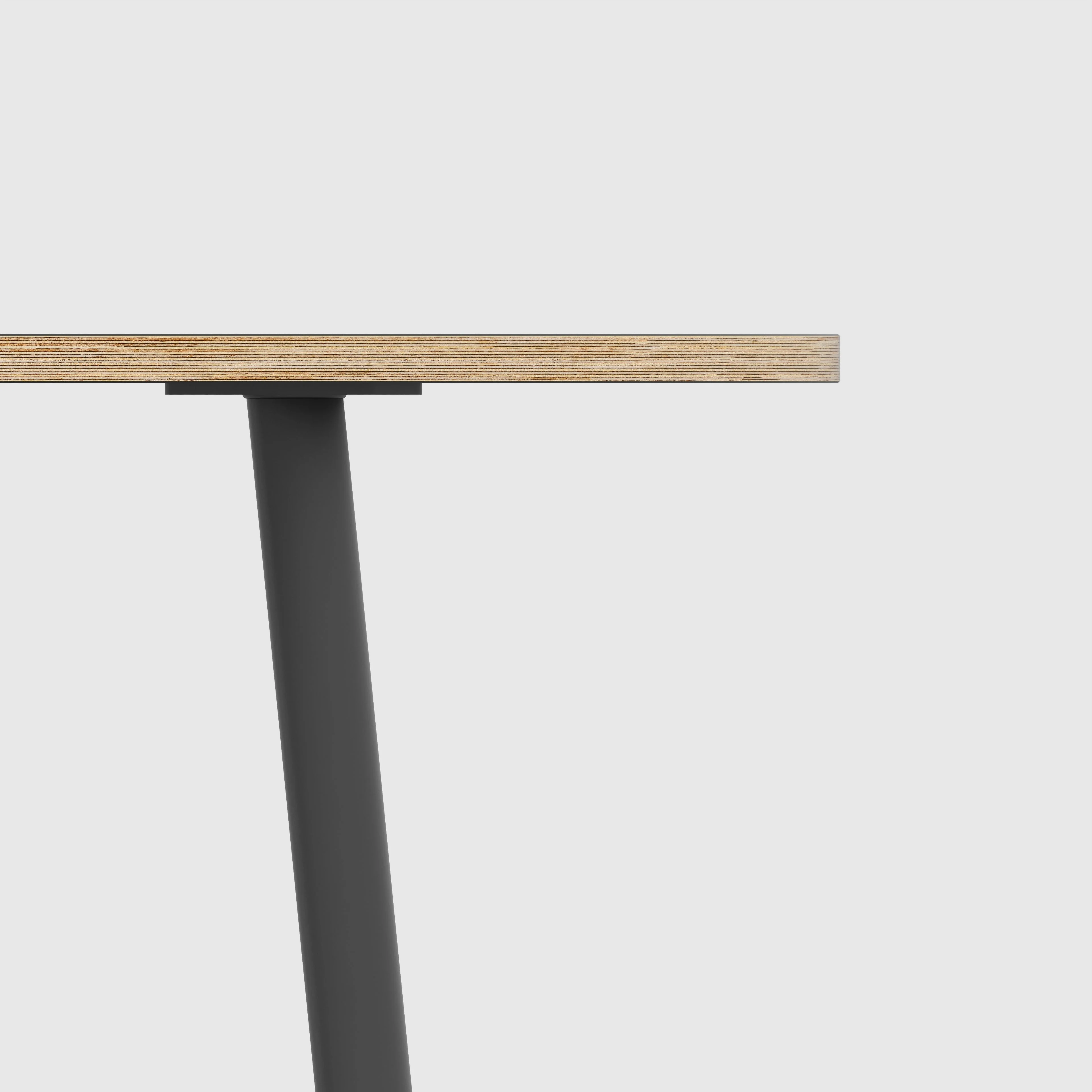 Plywood Round Table with Black Round Single Pin Legs - Formica Diamond Black - 1200(dia) x 735(h) - Image 4