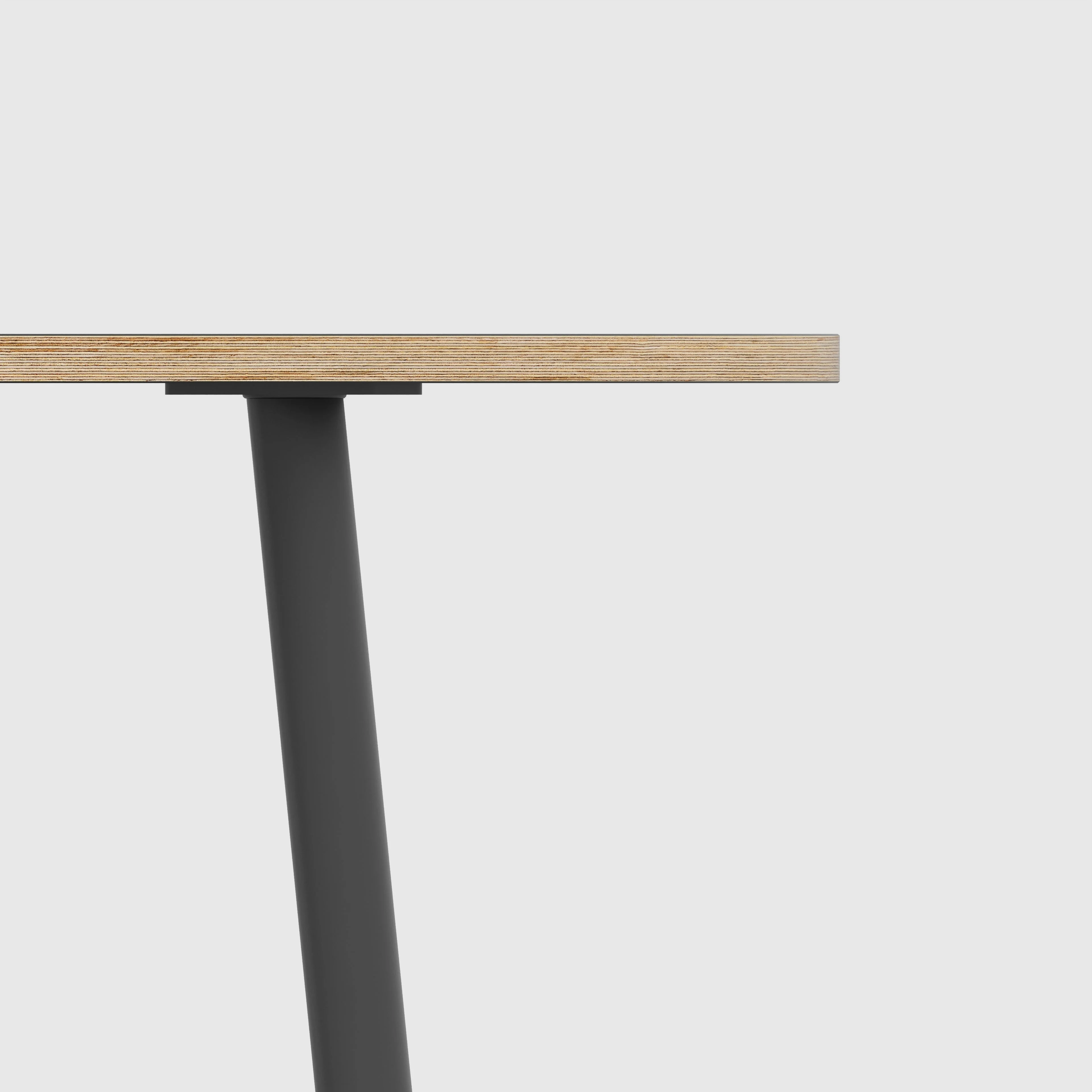 Plywood Round Table with Black Round Single Pin Legs - Formica Night Sea Blue - 1200(dia) x 735(h) - Image 4