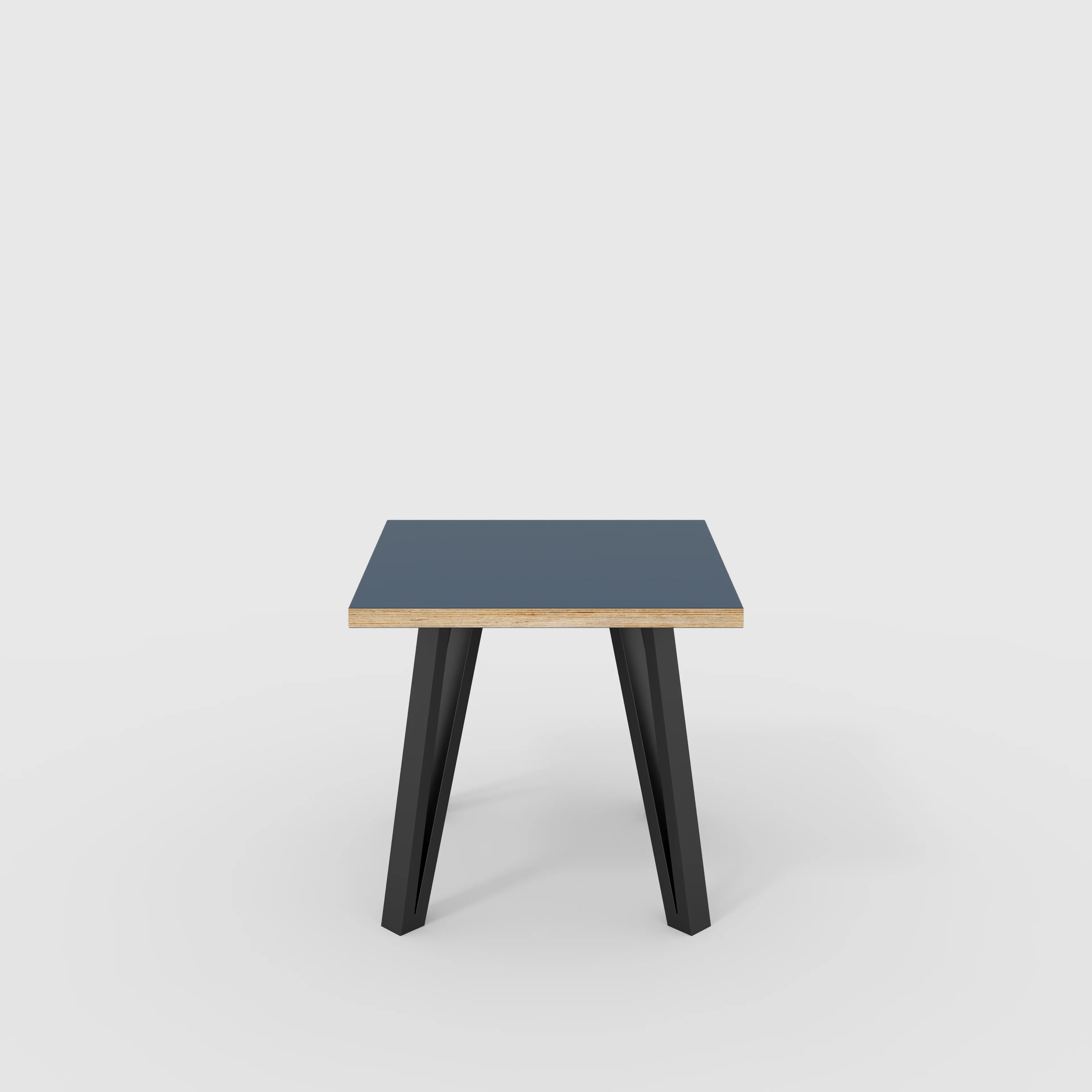 Plywood Side Table with Black Box Hairpin Legs - Formica Night Sea Blue - 500(w) x 500(d) x 425(h)