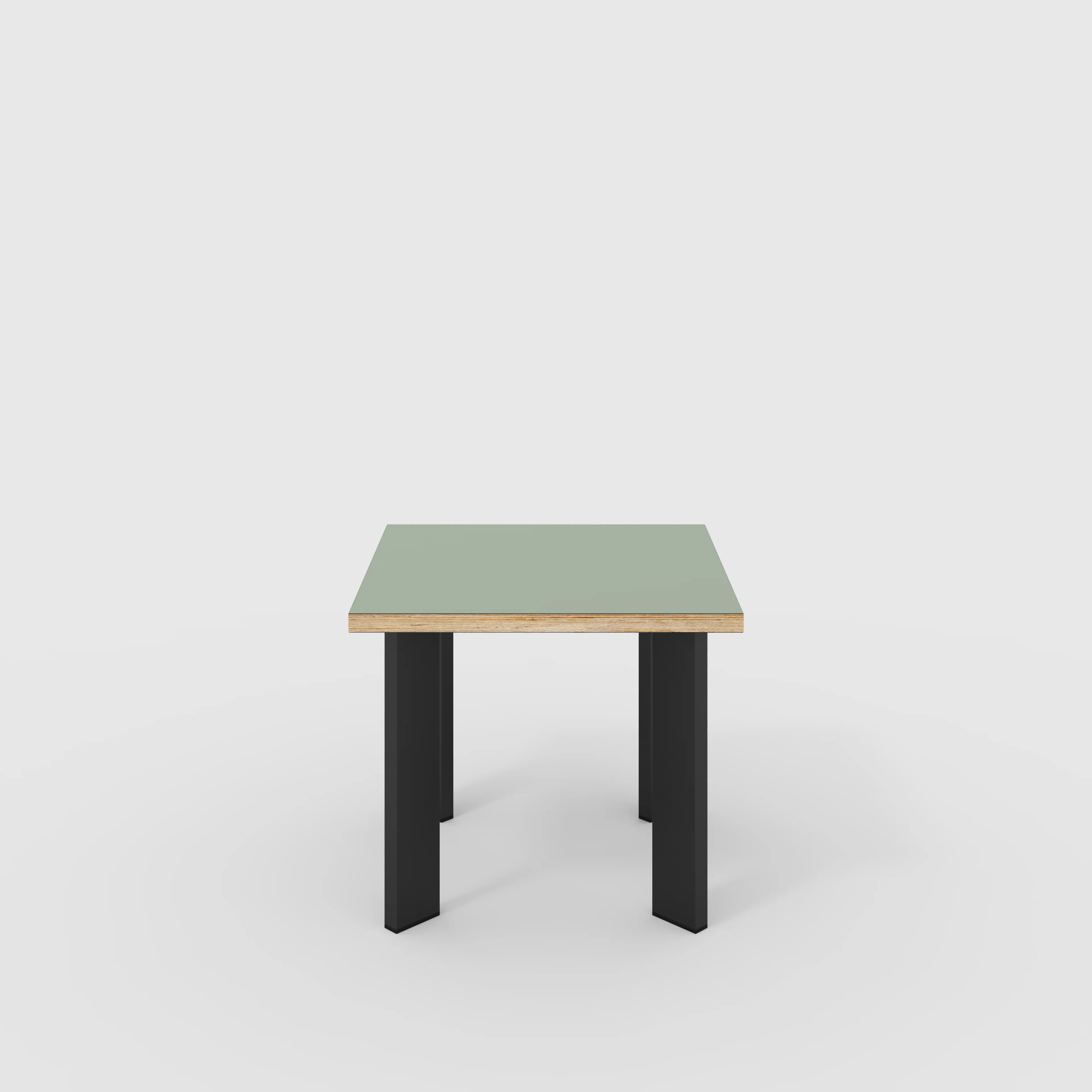 Plywood Side Table with Rectangular Single Pin Legs - Formica Green Slate - 500(w) x 500(d) x 425(h)