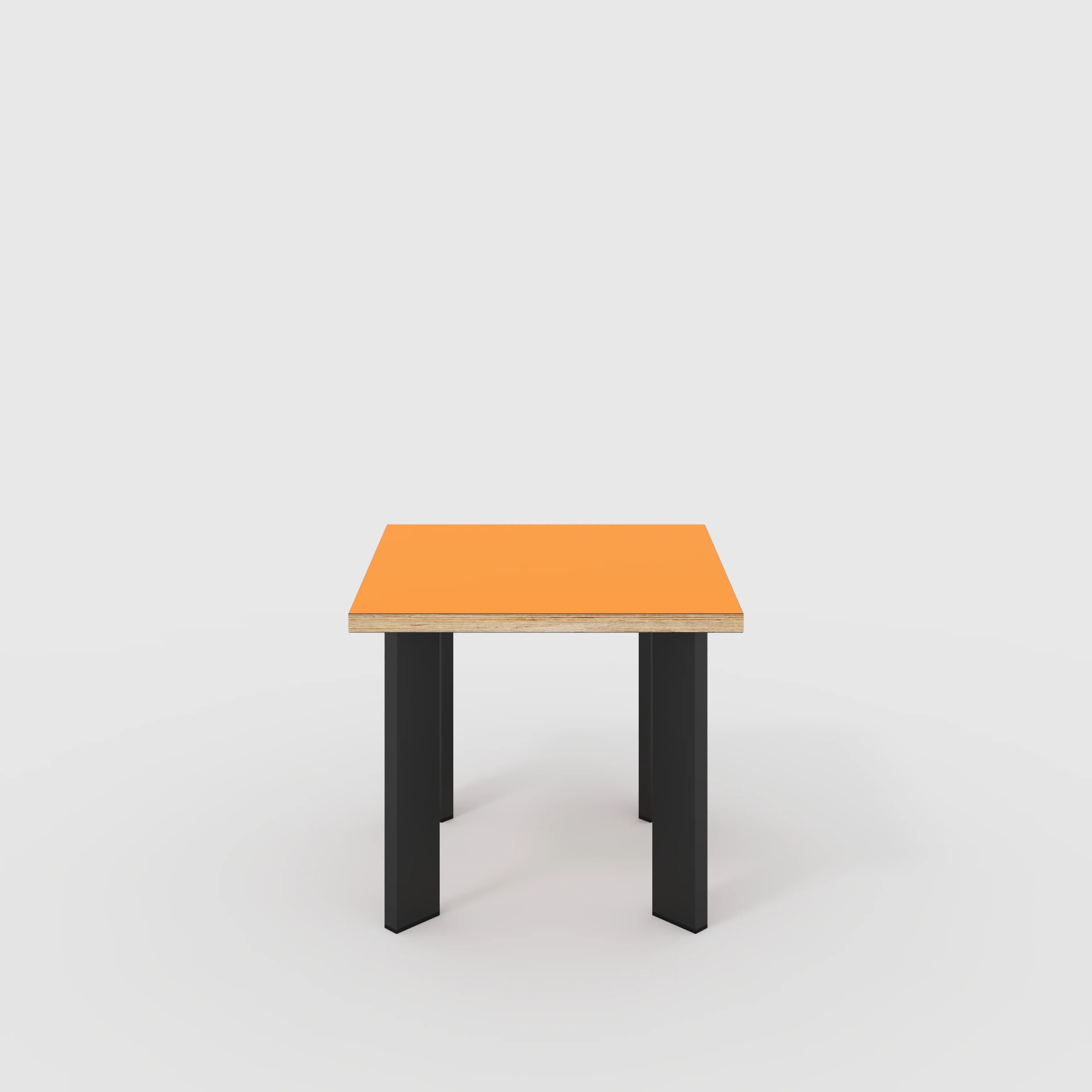 Plywood Side Table with Rectangular Single Pin Legs - Formica Levante Orange - 500(w) x 500(d) x 425(h)