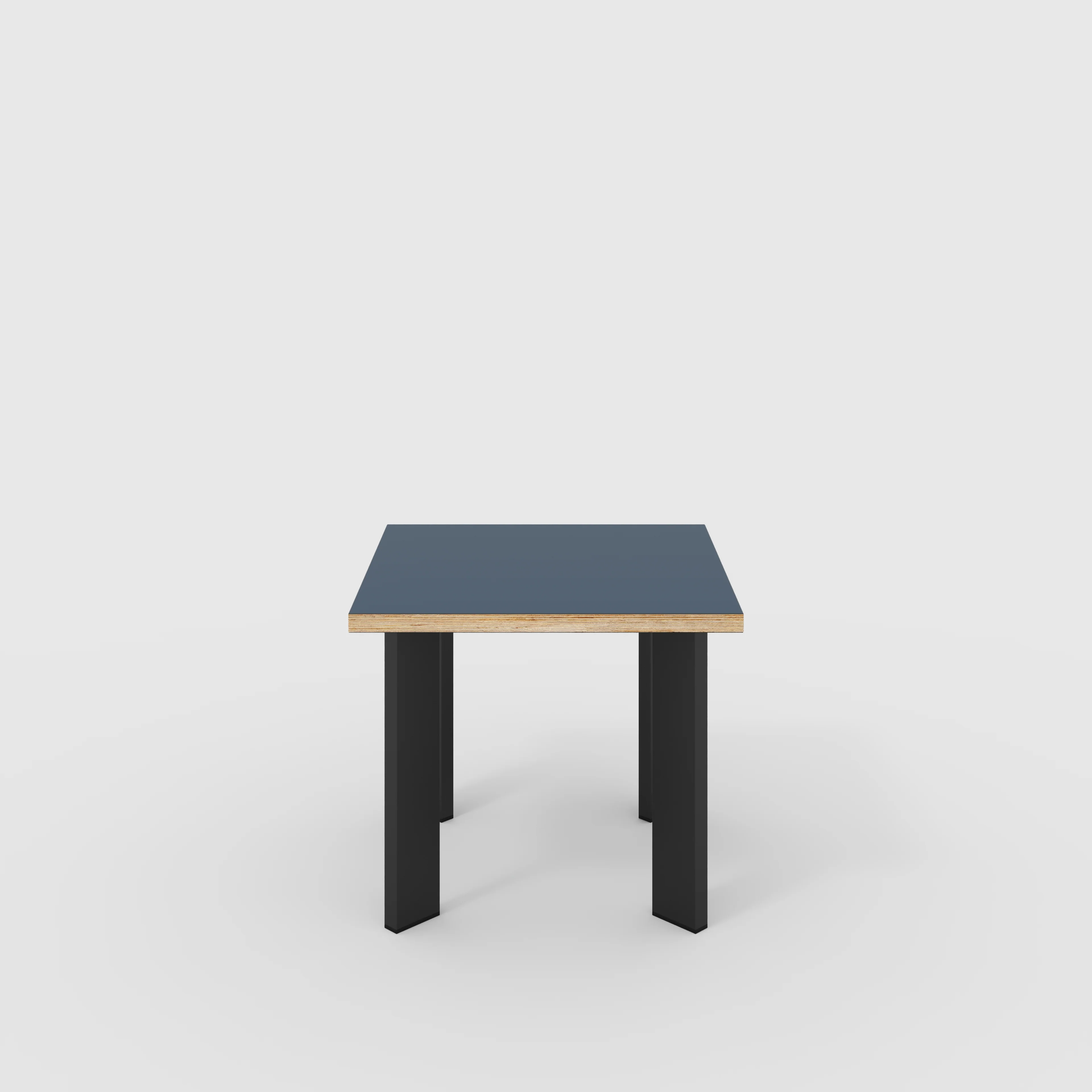 Plywood Side Table with Rectangular Single Pin Legs - Formica Night Sea Blue - 500(w) x 500(d) x 425(h)