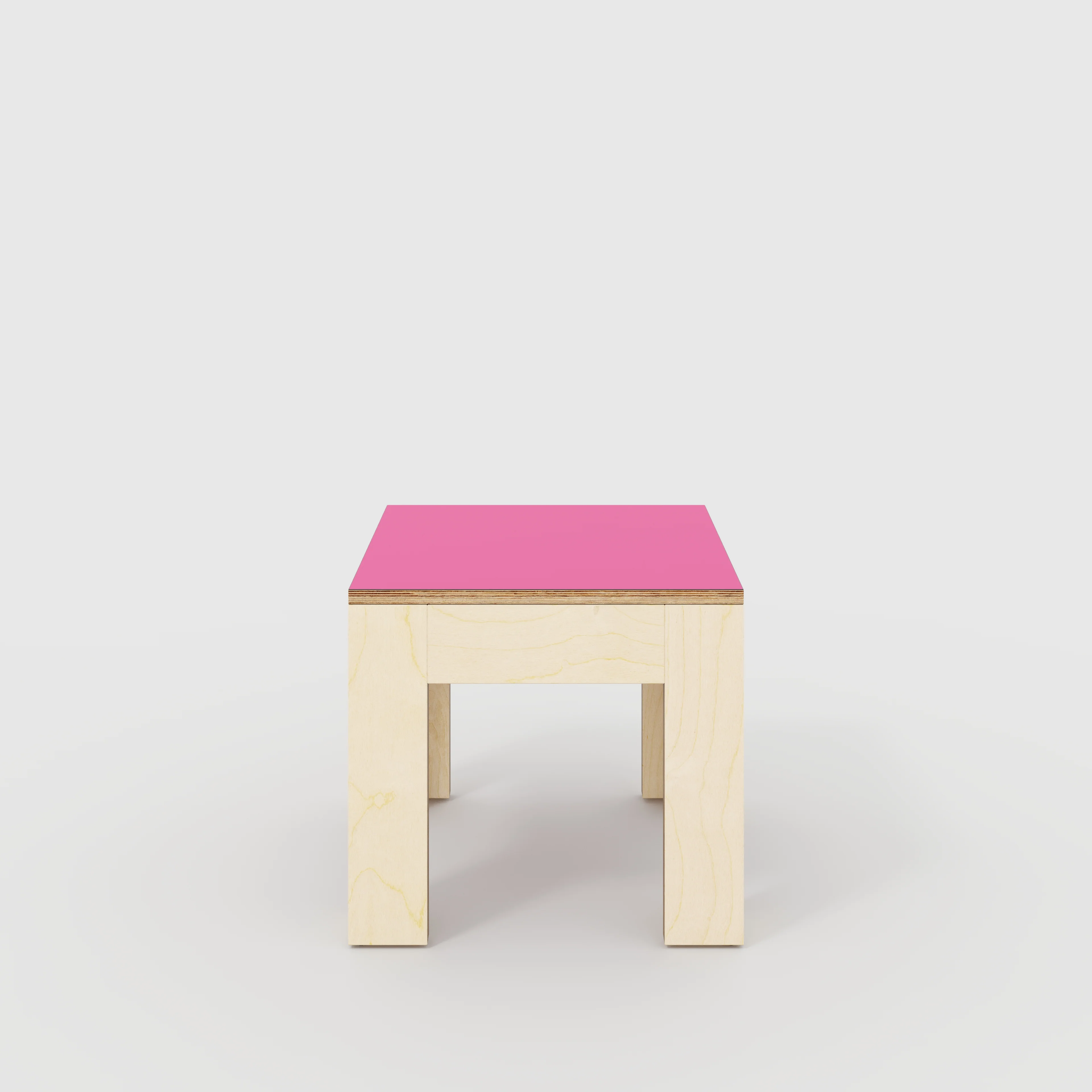 Plywood Side Table with Solid Frame - Formica Juicy Pink - 500(w) x 500(d) x 450(h)