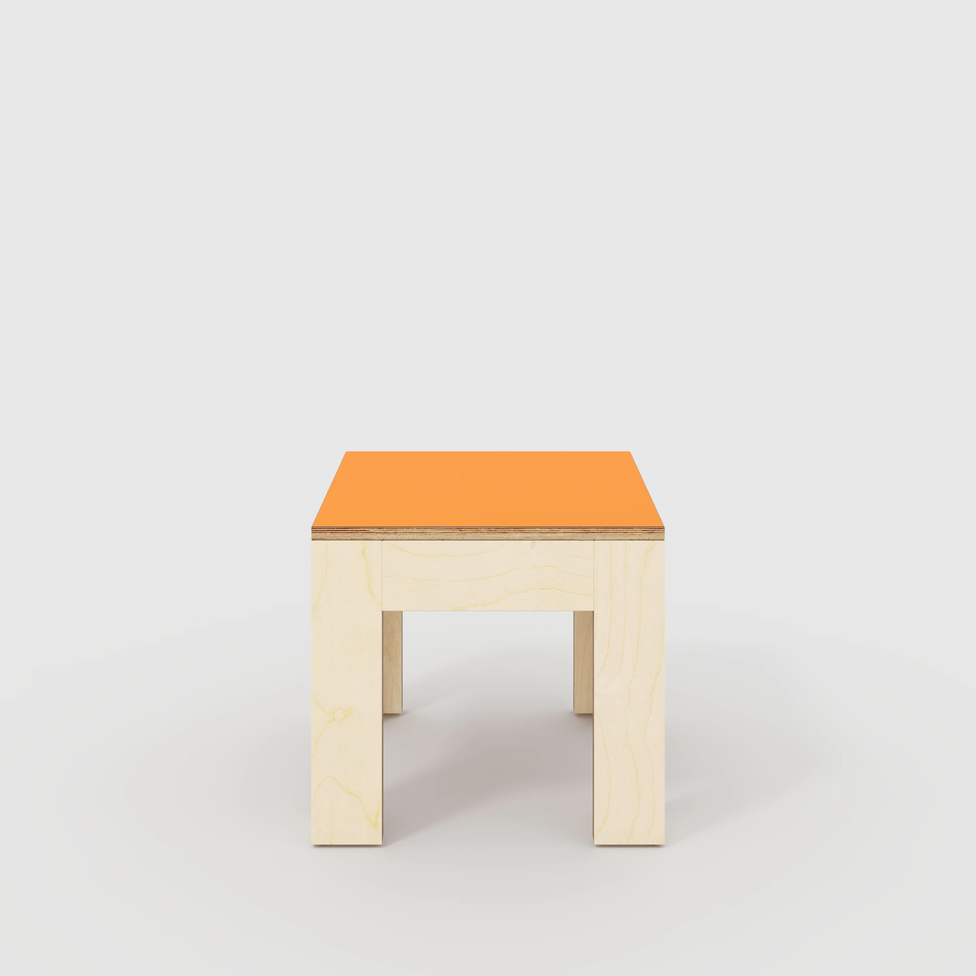 Plywood Side Table with Solid Frame - Formica Levante Orange - 500(w) x 500(d) x 450(h)