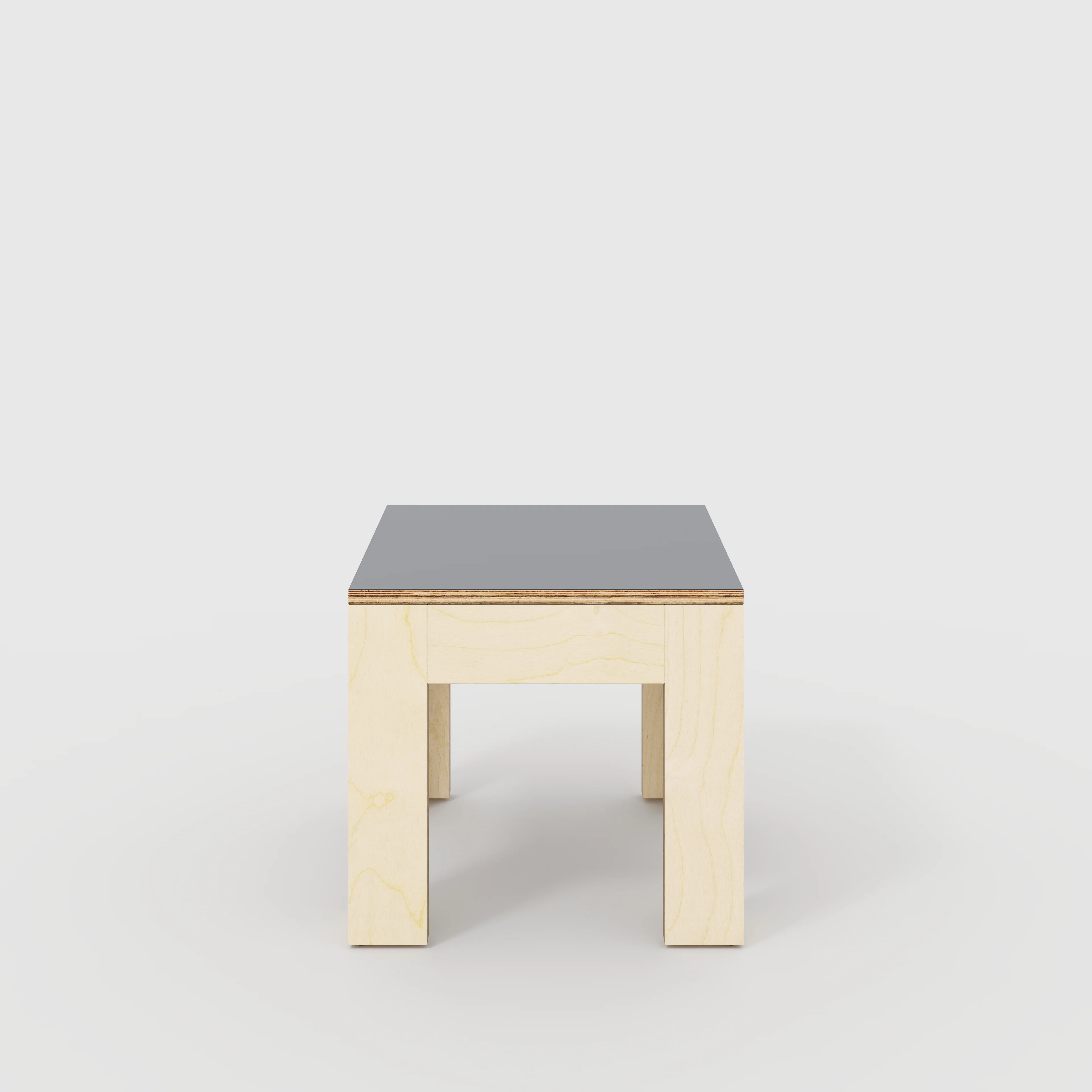Plywood Side Table with Solid Frame - Formica Tornado Grey - 500(w) x 500(d) x 450(h)
