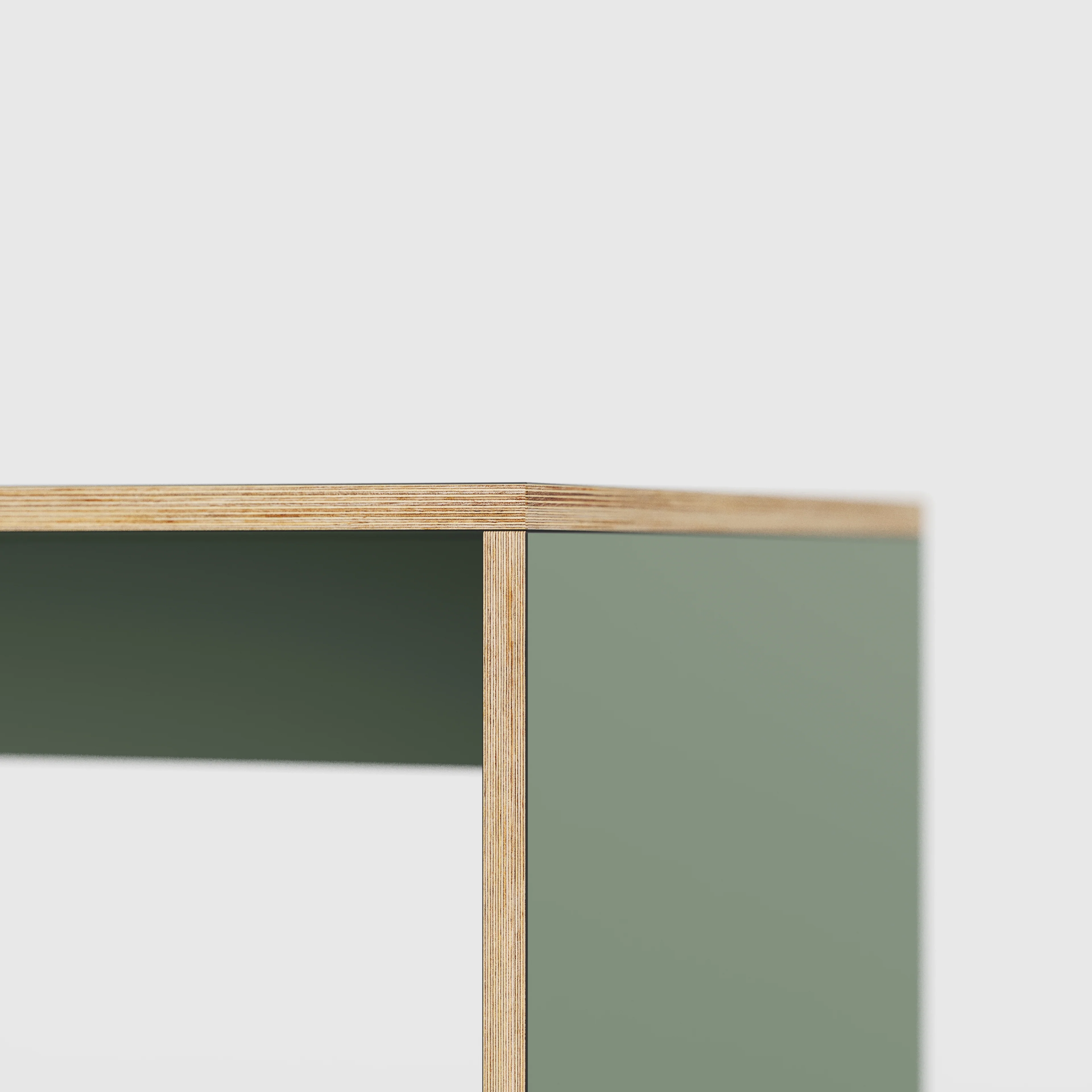 Plywood Side Table with Solid Sides - Formica Green Slate - 500(w) x 500(d) x 450(h) - Image 4
