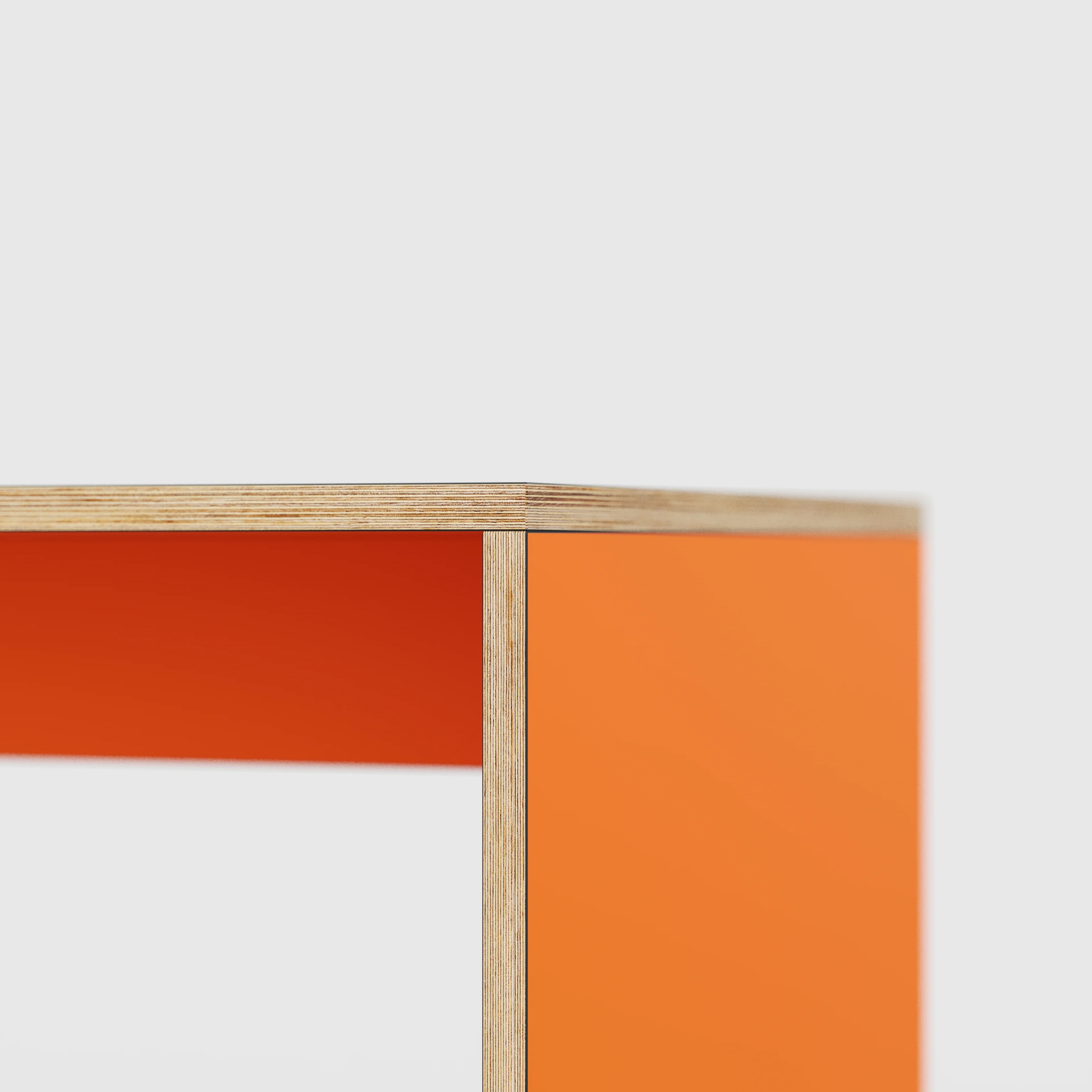 Plywood Side Table with Solid Sides - Formica Levante Orange - 500(w) x 500(d) x 450(h) - Image 4