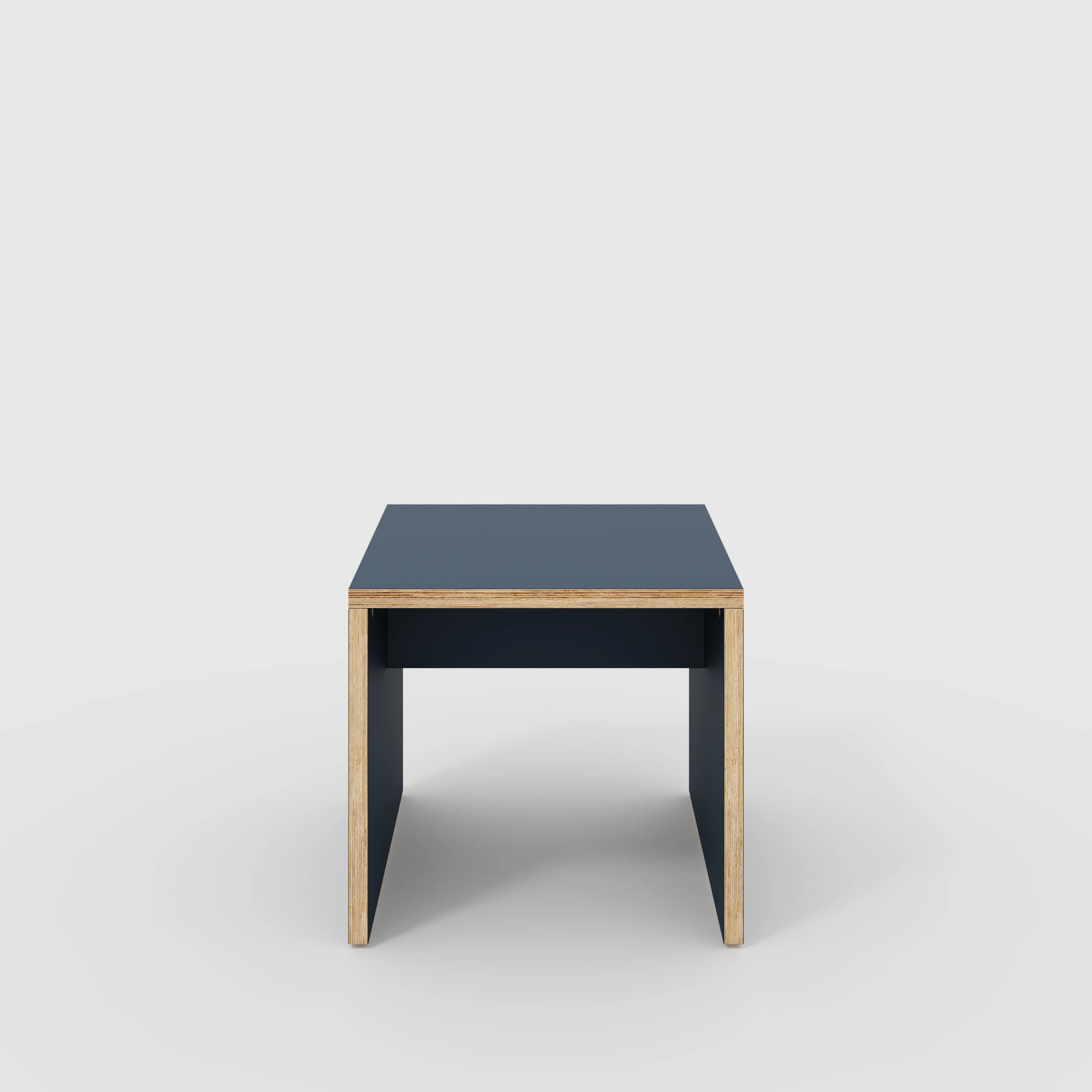 Plywood Side Table with Solid Sides - Formica Night Sea Blue - 500(w) x 500(d) x 450(h)