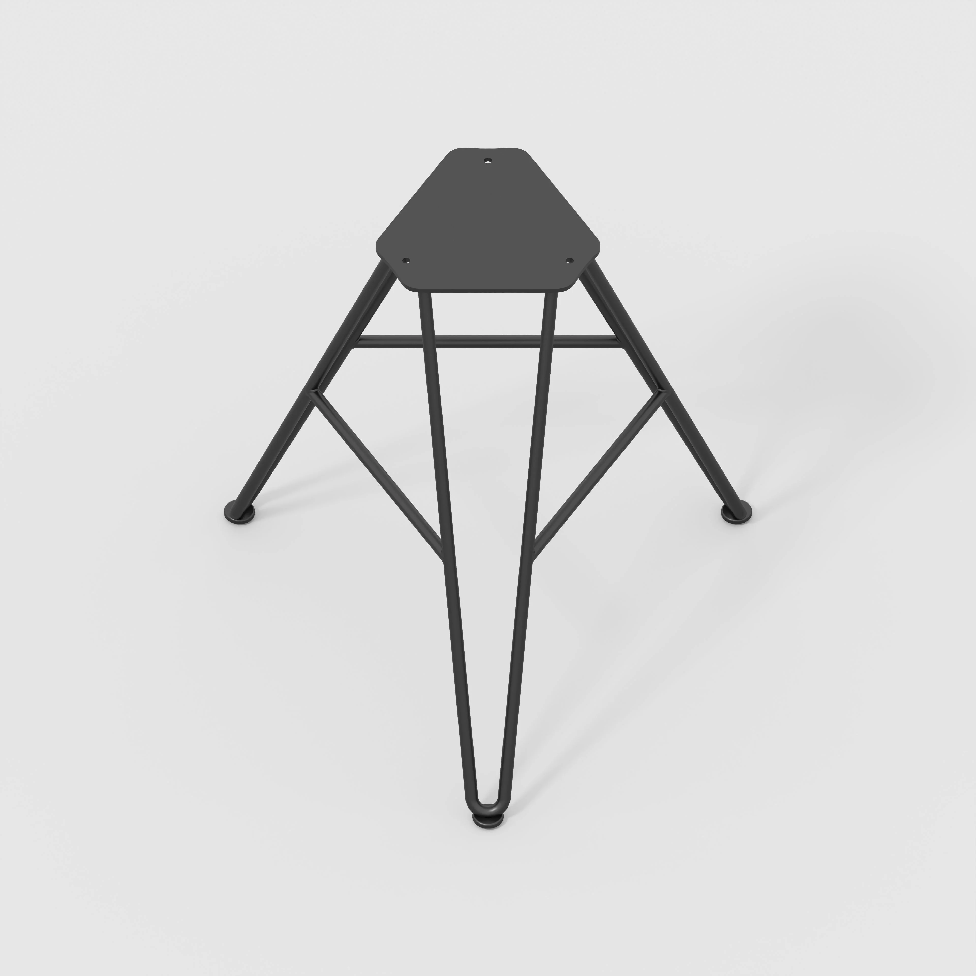 Plywood Stool with Black Hairpin Base - Formica Levante Orange - Image 3