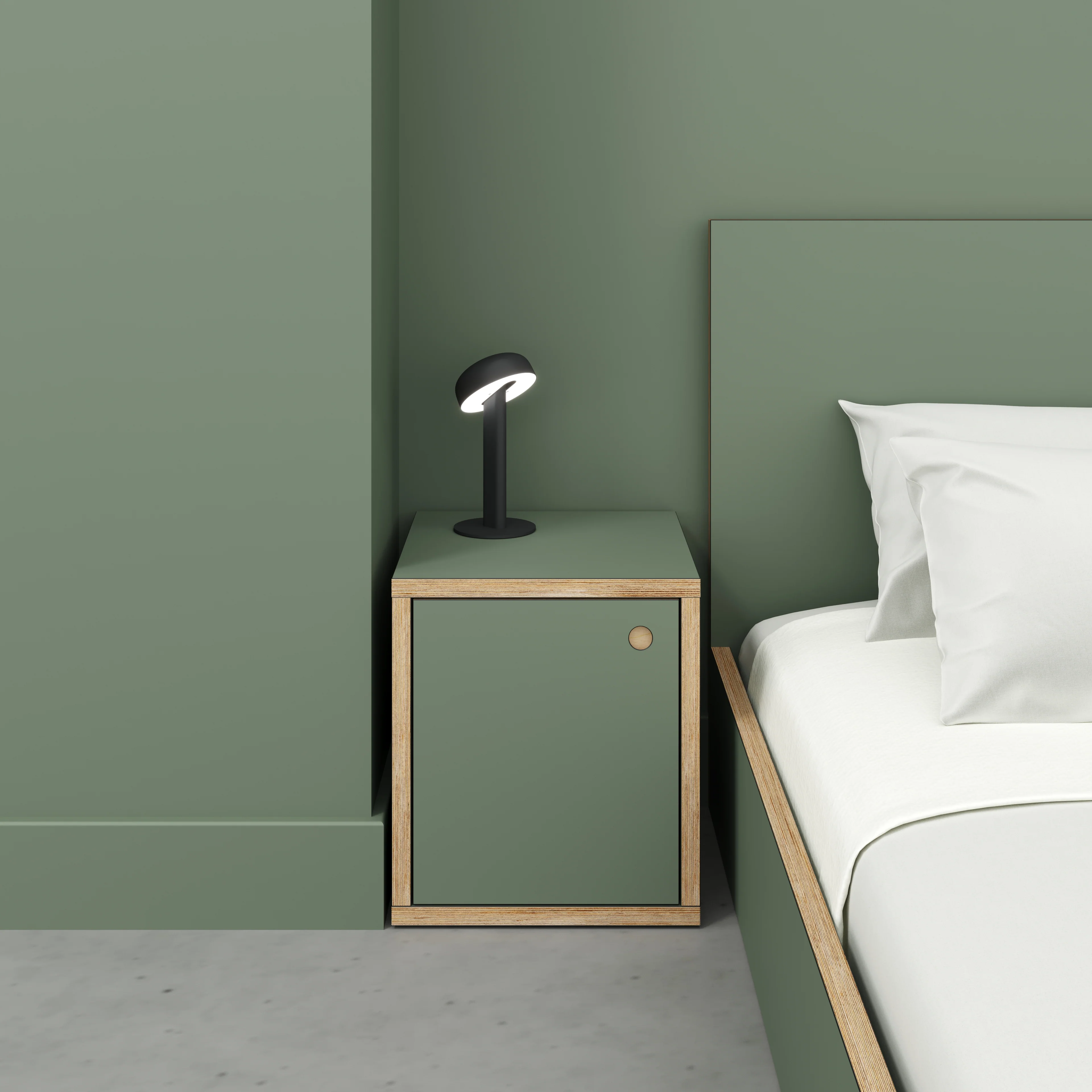 Plywood Storage with Doors - Formica Green Slate - 400(w) x 400(d) x 450(h) - Image 2