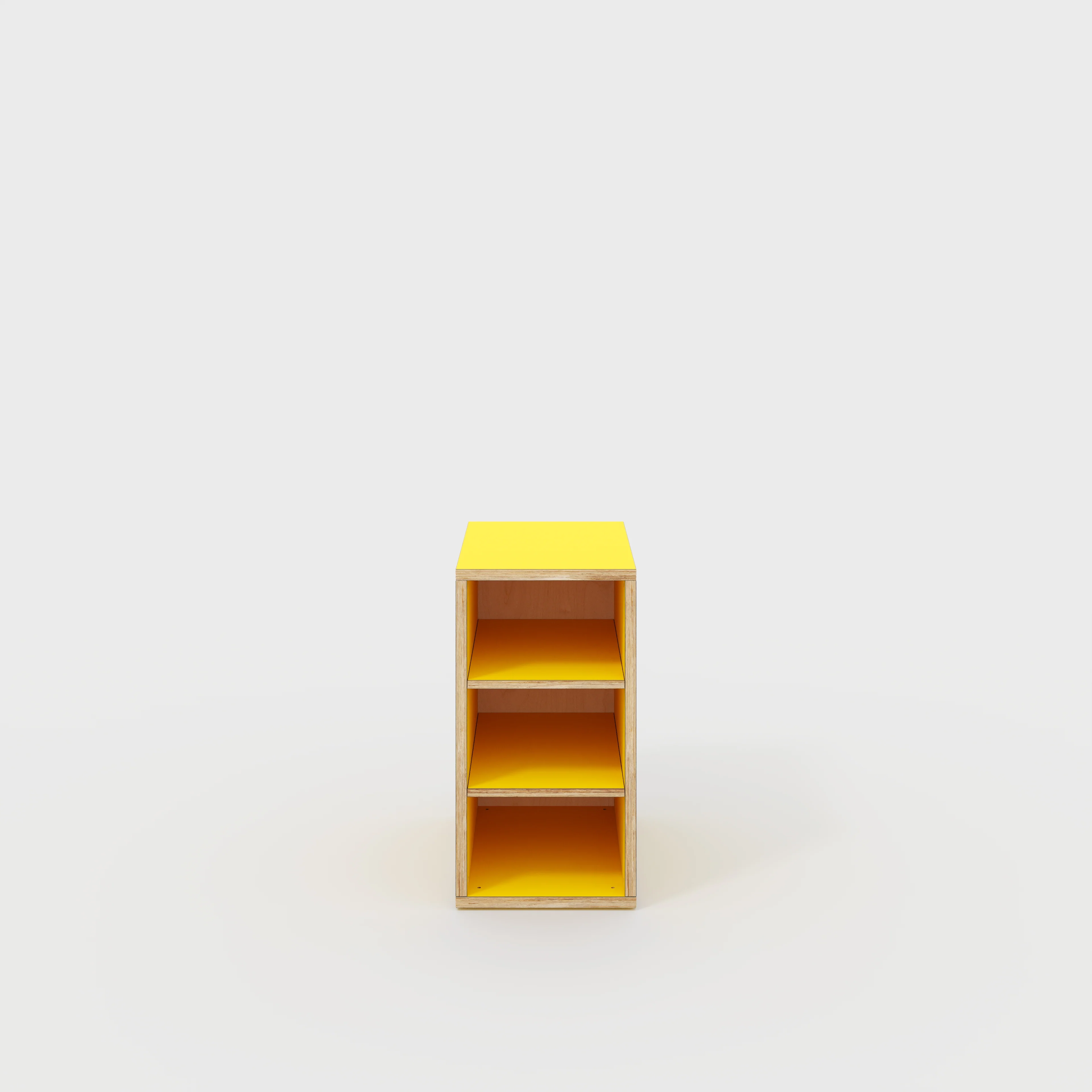 Plywood Storage with Shelves - Formica Chrome Yellow - 400(w) x 600(d) x 750(h)
