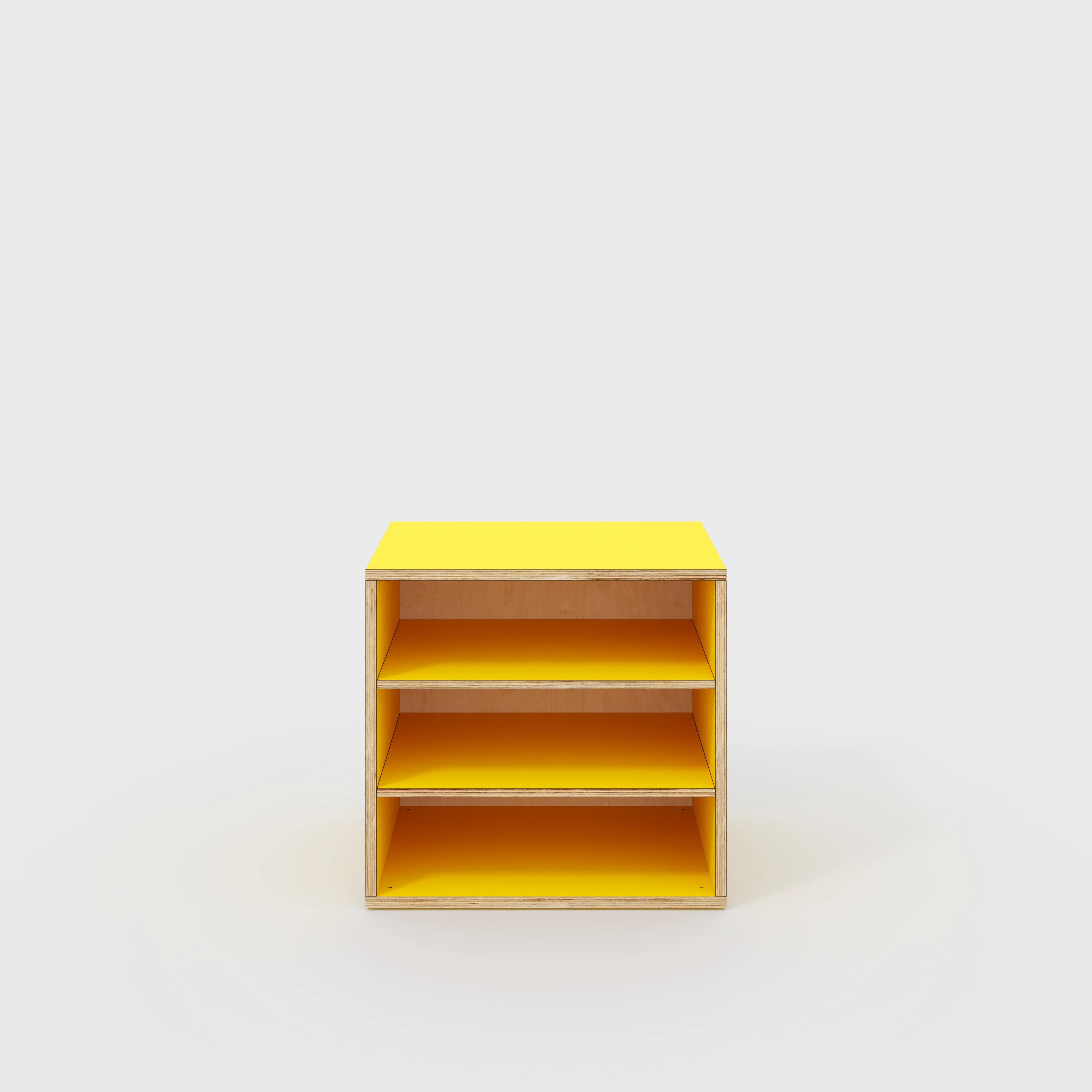 Plywood Storage with Shelves - Formica Chrome Yellow - 800(w) x 600(d) x 750(h)