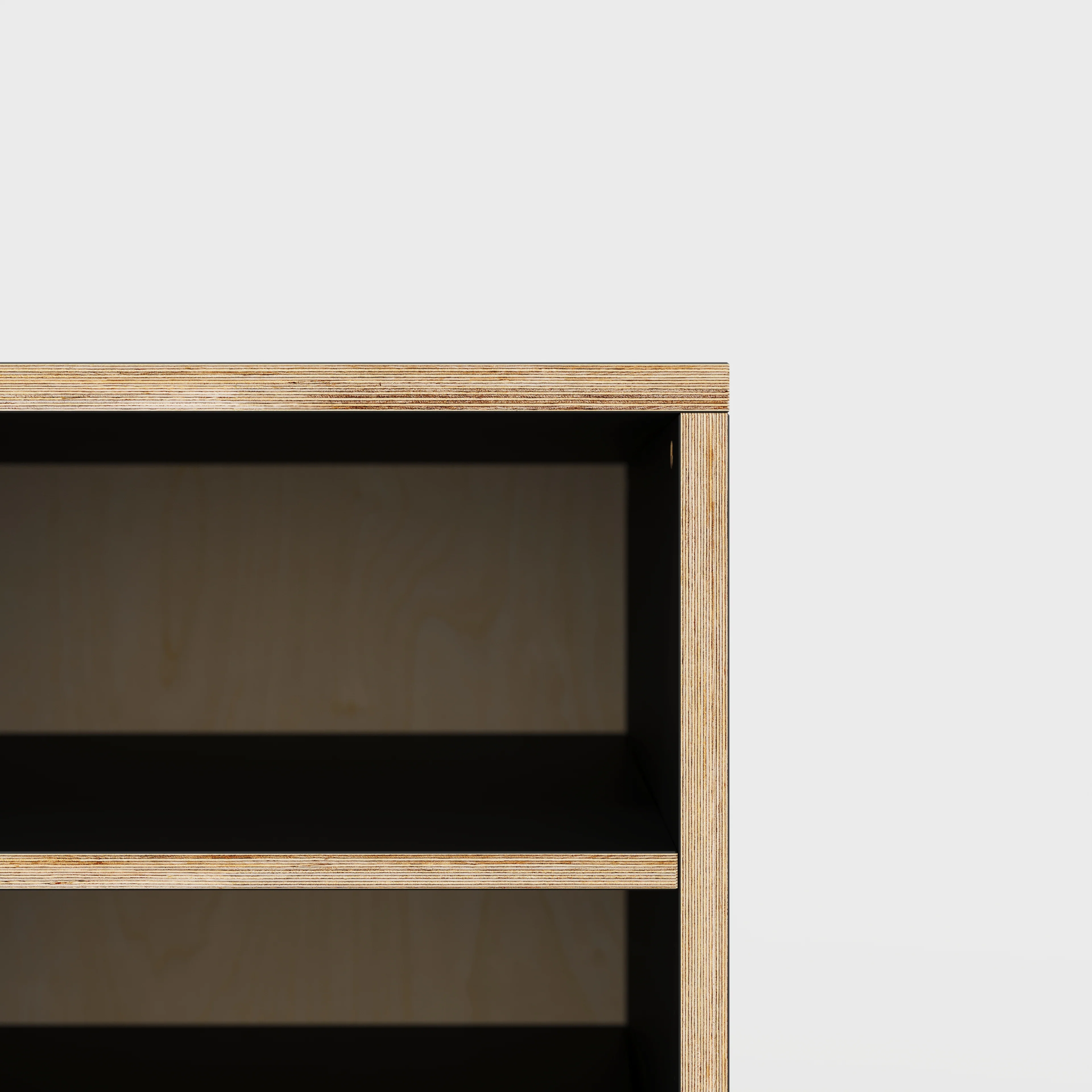 Plywood Storage with Shelves - Formica Diamond Black - 400(w) x 600(d) x 750(h) - Image 3