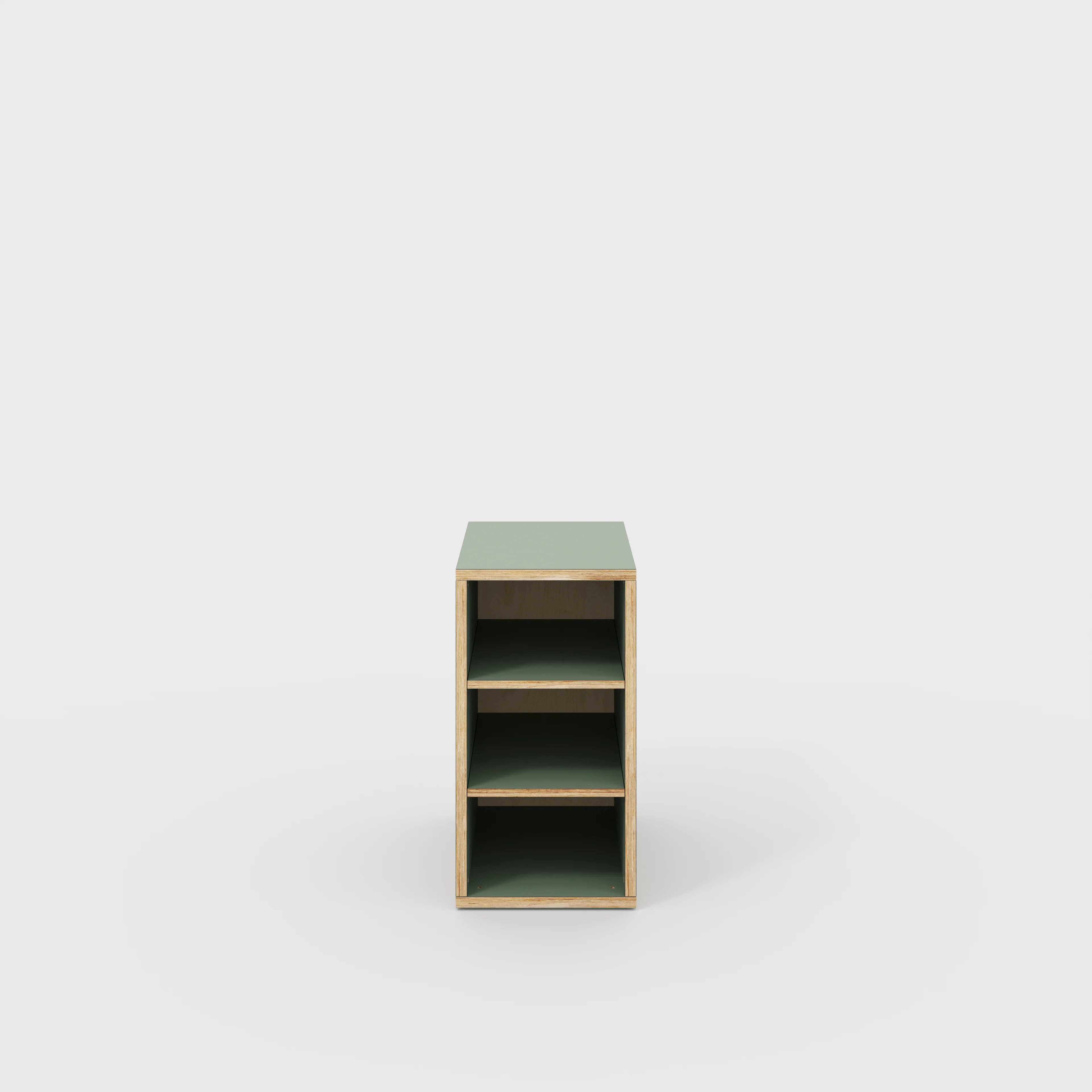 Plywood Storage with Shelves - Formica Green Slate - 400(w) x 600(d) x 750(h)