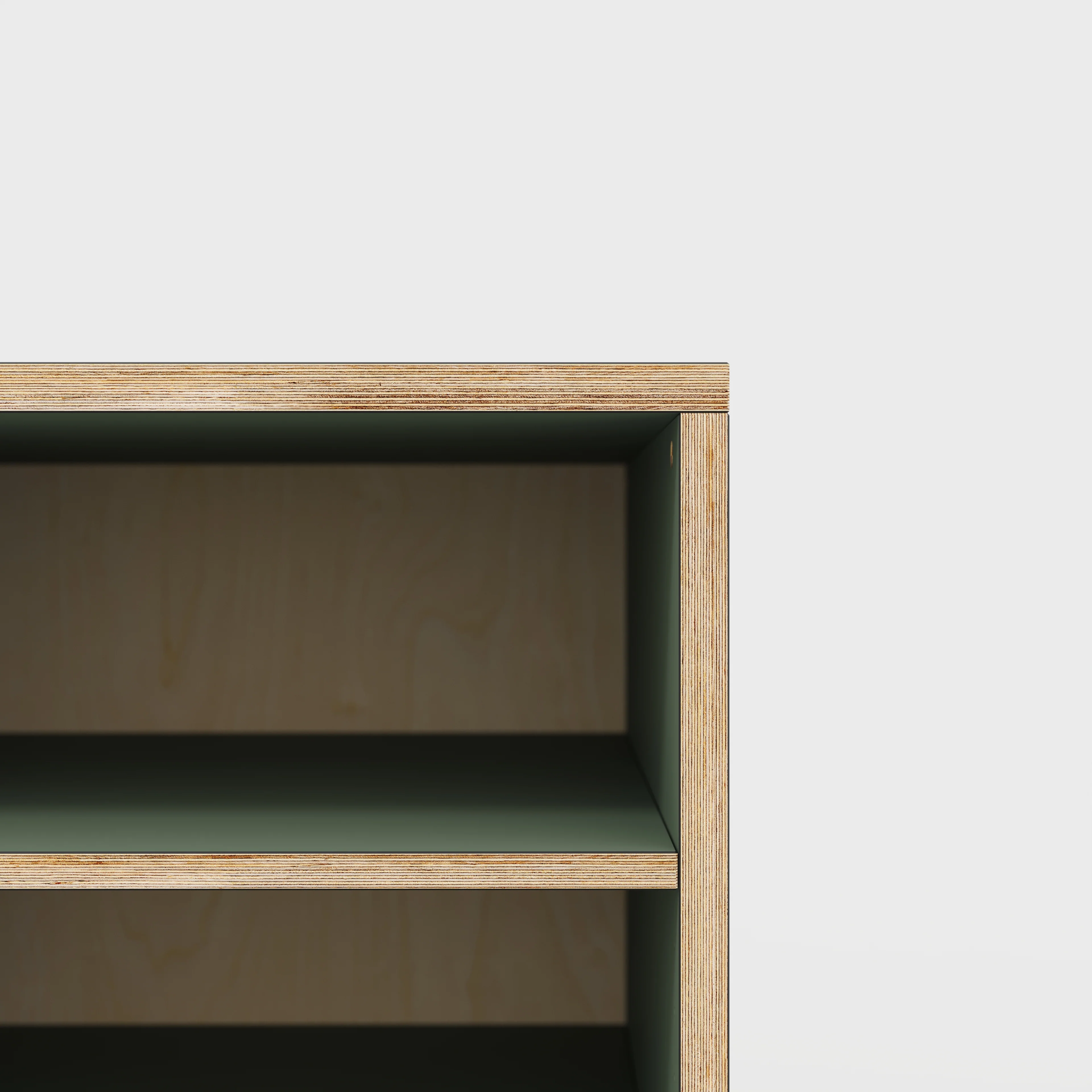 Plywood Storage with Shelves - Formica Green Slate - 600(w) x 600(d) x 750(h) - Image 3