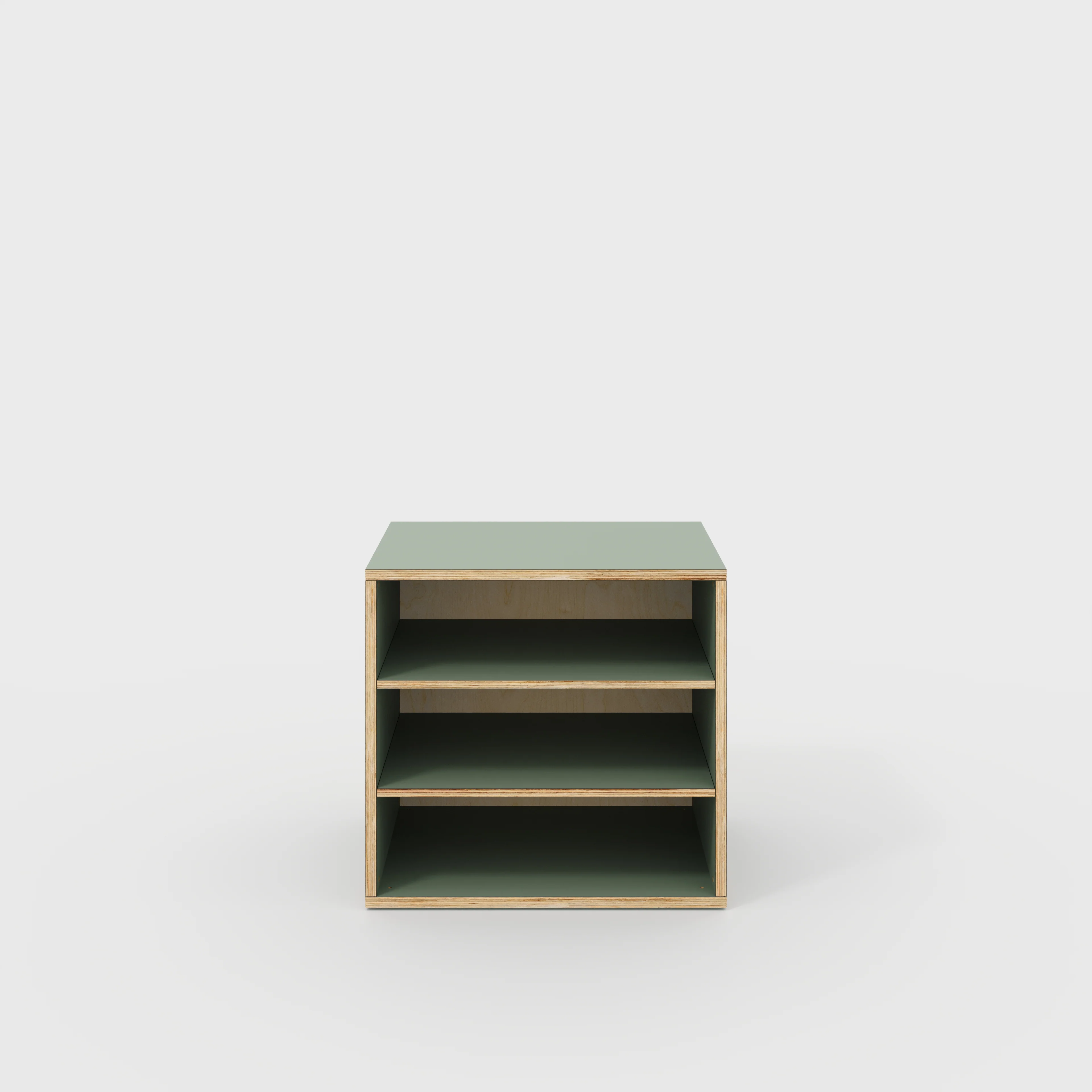 Plywood Storage with Shelves - Formica Green Slate - 800(w) x 600(d) x 750(h)