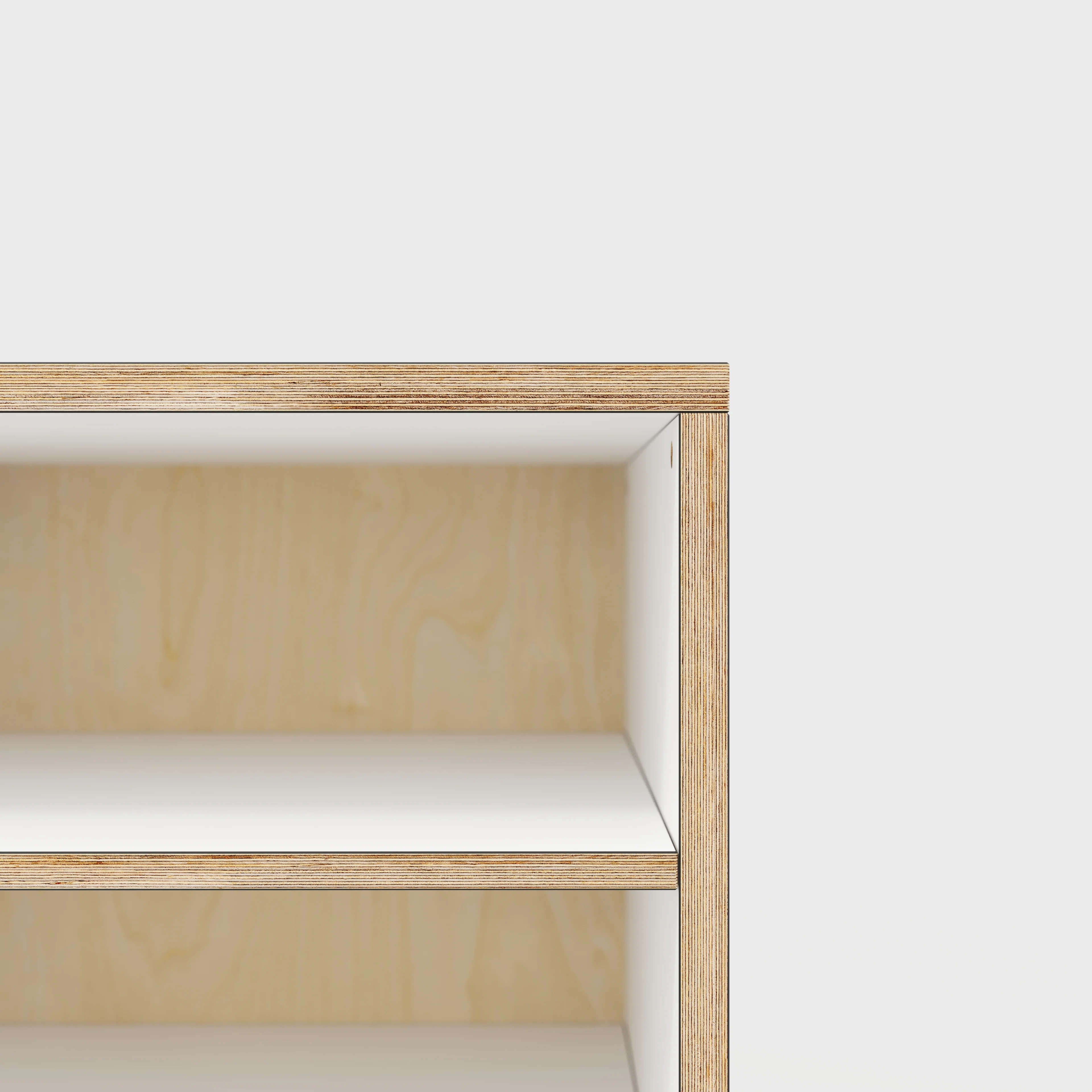 Plywood Storage with Shelves - Formica White - 400(w) x 600(d) x 750(h) - Image 3