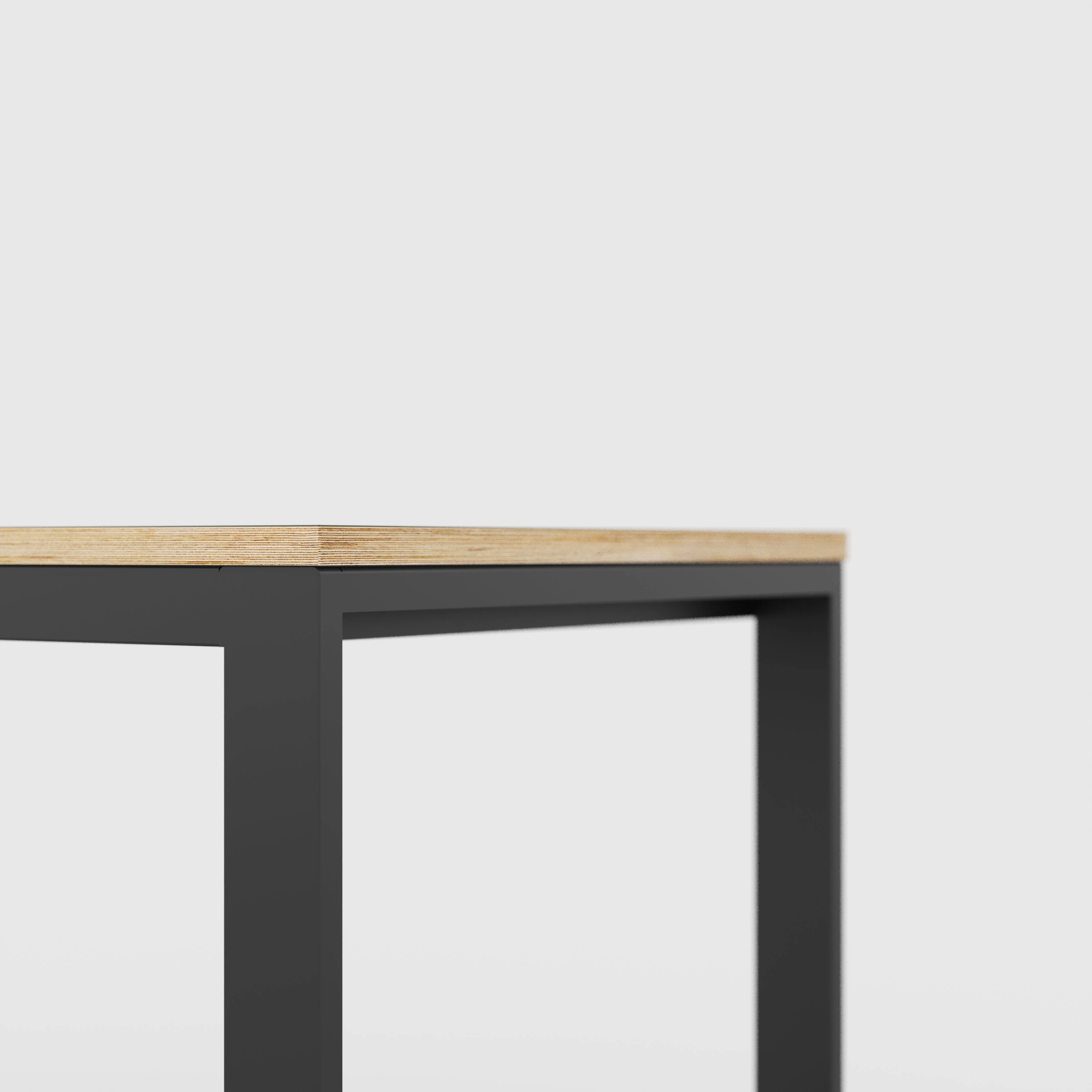 Plywood Table with Black Industrial Frame - Formica Chrome Yellow - 1800(w) x 745(d) x 735(h) - Image 4