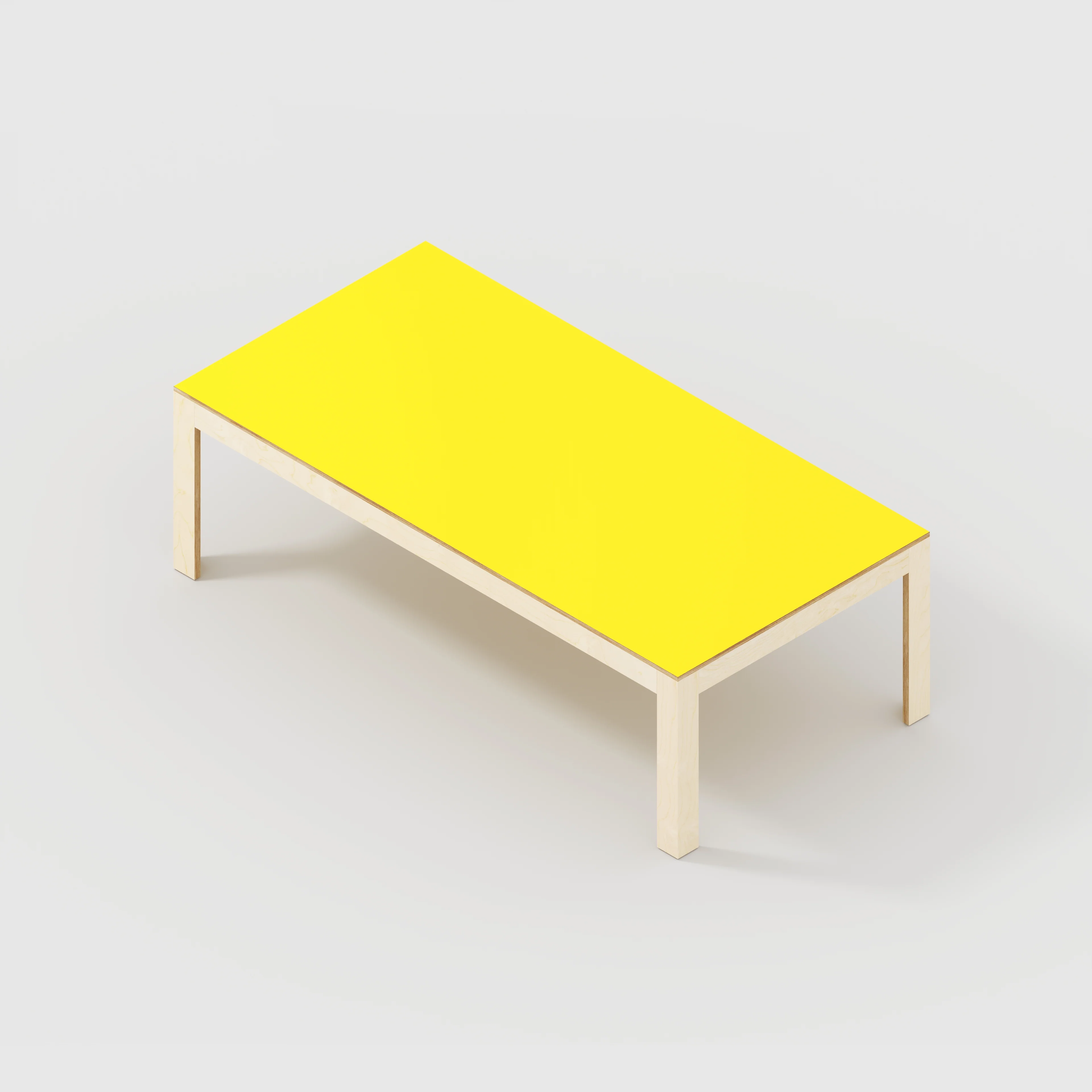 Plywood Table with Solid Frame - Formica Chrome Yellow - 2400(w) x 1200(d) x 750(h) - Image 5