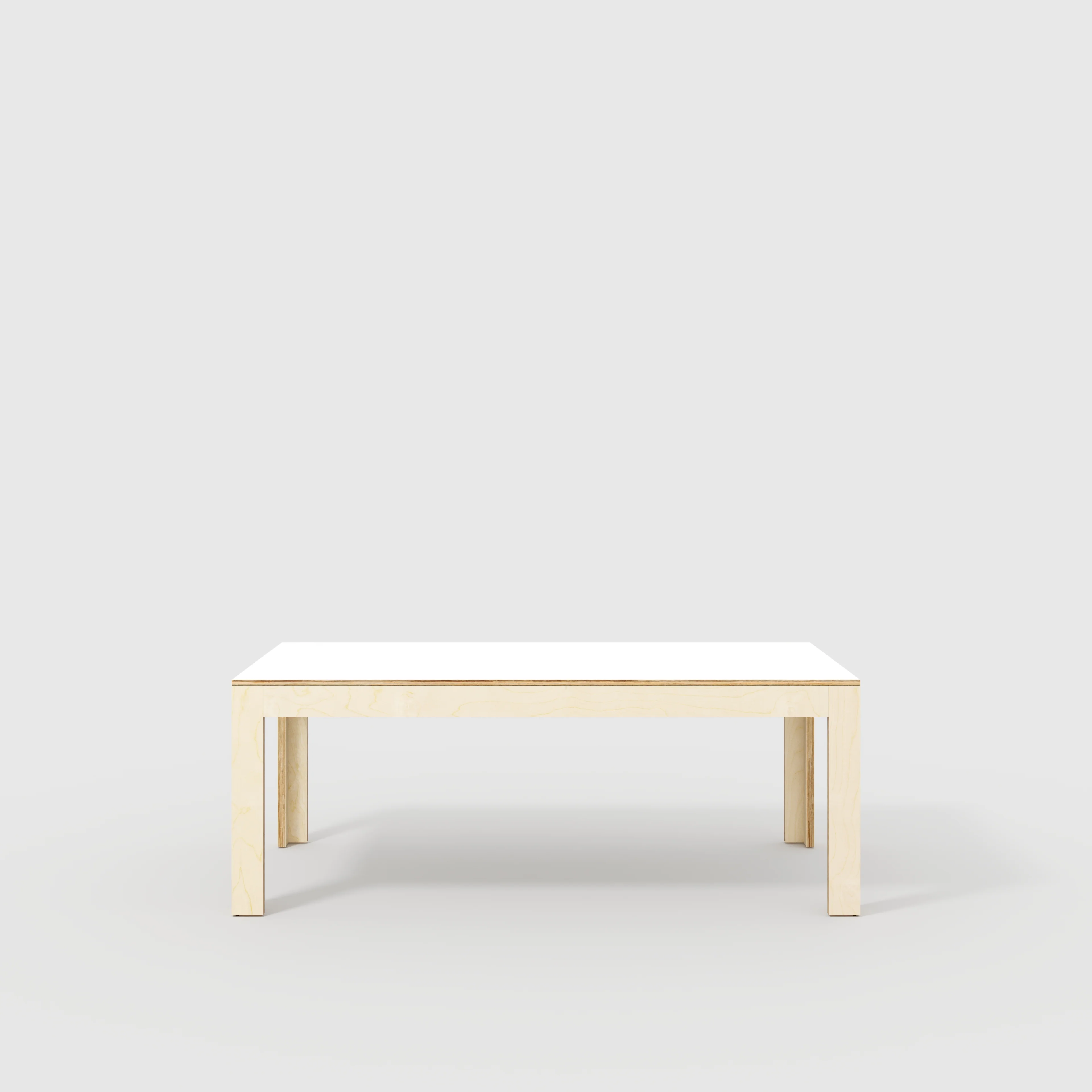 Plywood Table with Solid Frame - Formica White - 2000(w) x 1000(d) x 750(h)