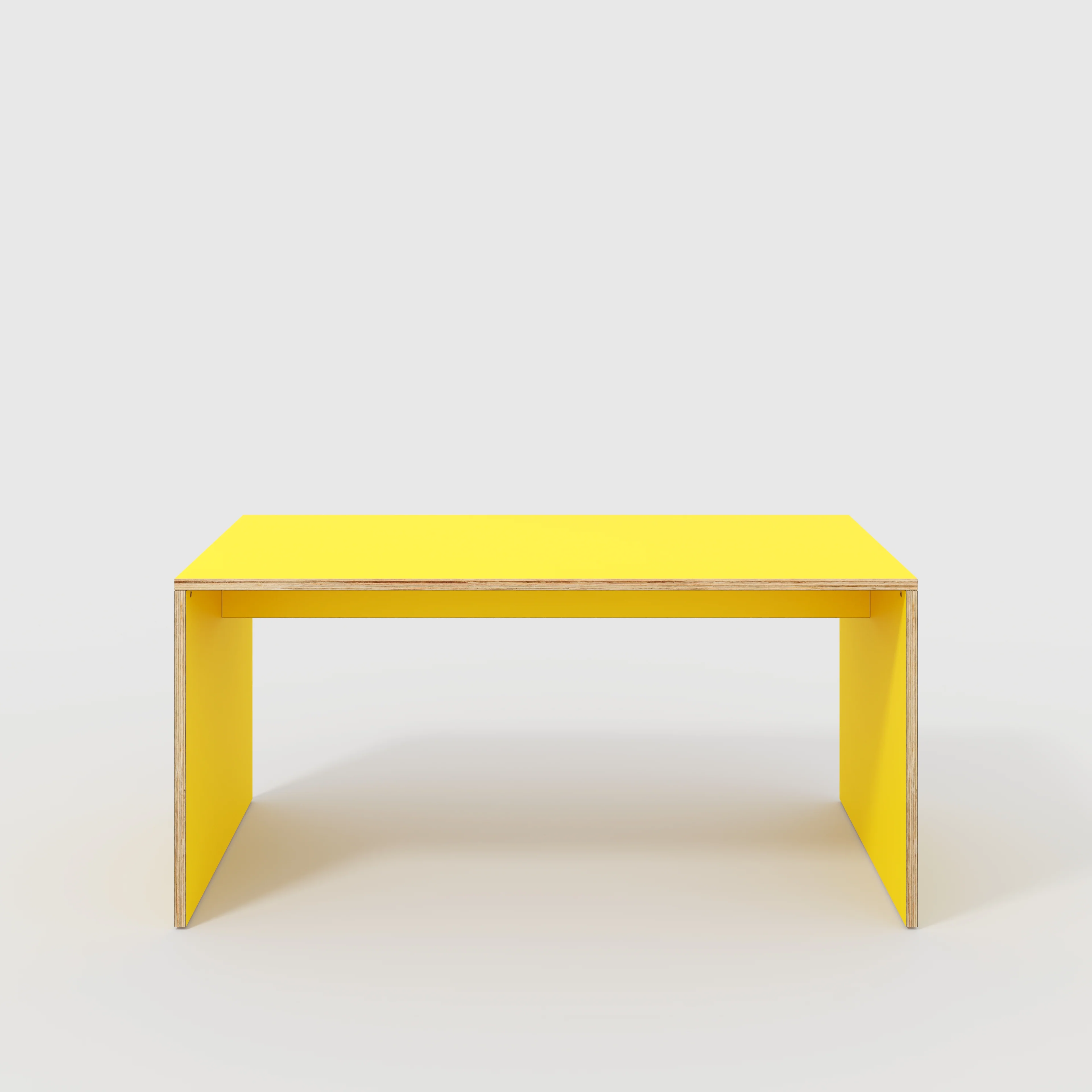 Plywood Table with Solid Sides - Formica Chrome Yellow - 1600(w) x 800(d) x 750(h)