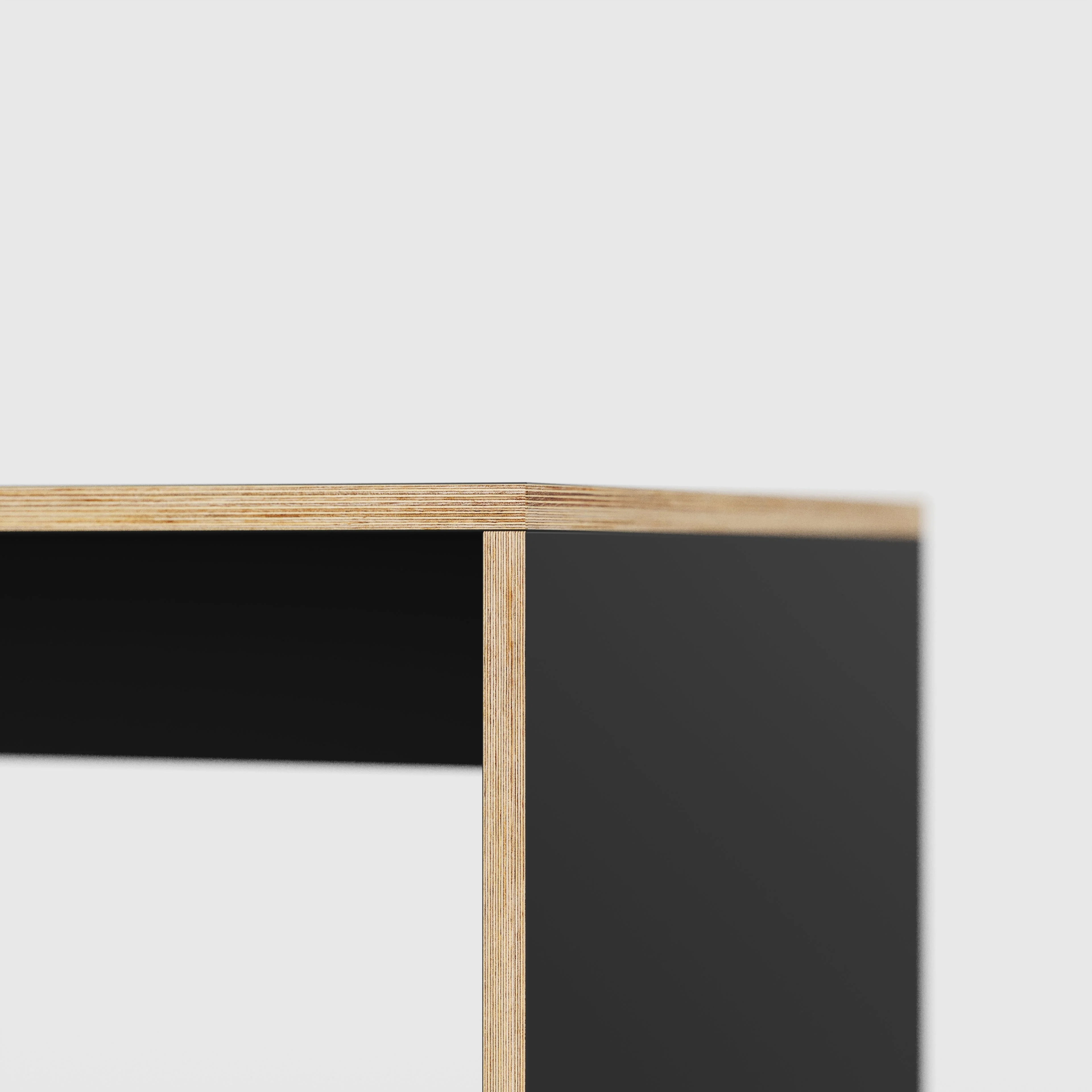 Plywood Table with Solid Sides - Formica Diamond Black - 5600(w) x 1000(d) x 750(h) - Image 4